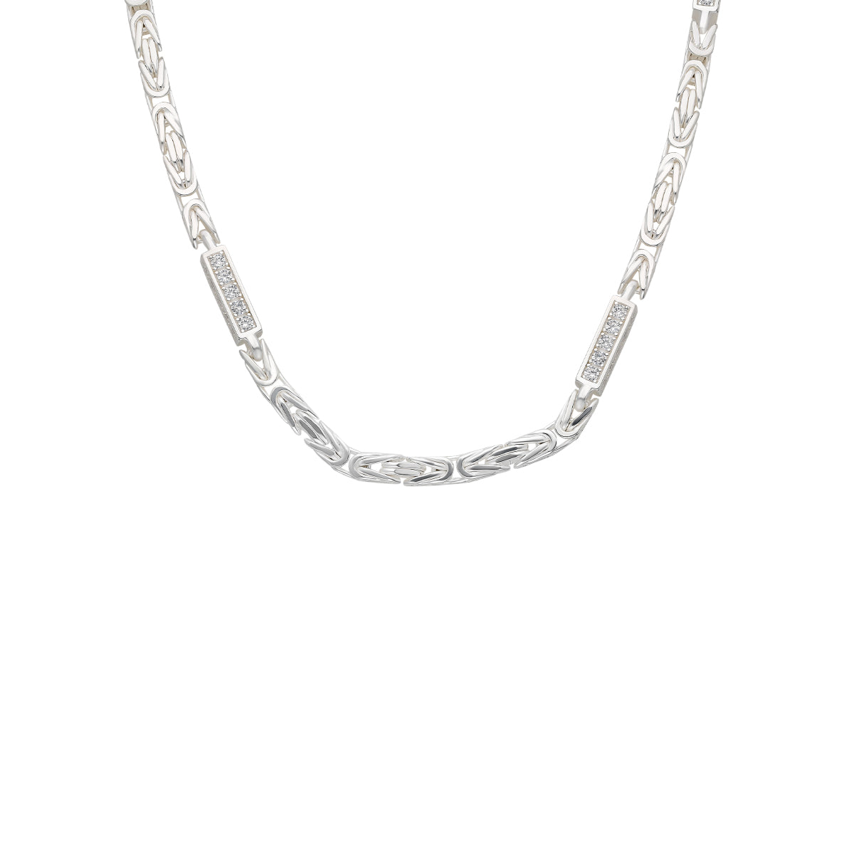 KÖNIGSKETTE MIT STRASSSTEIN | 925 SILBER