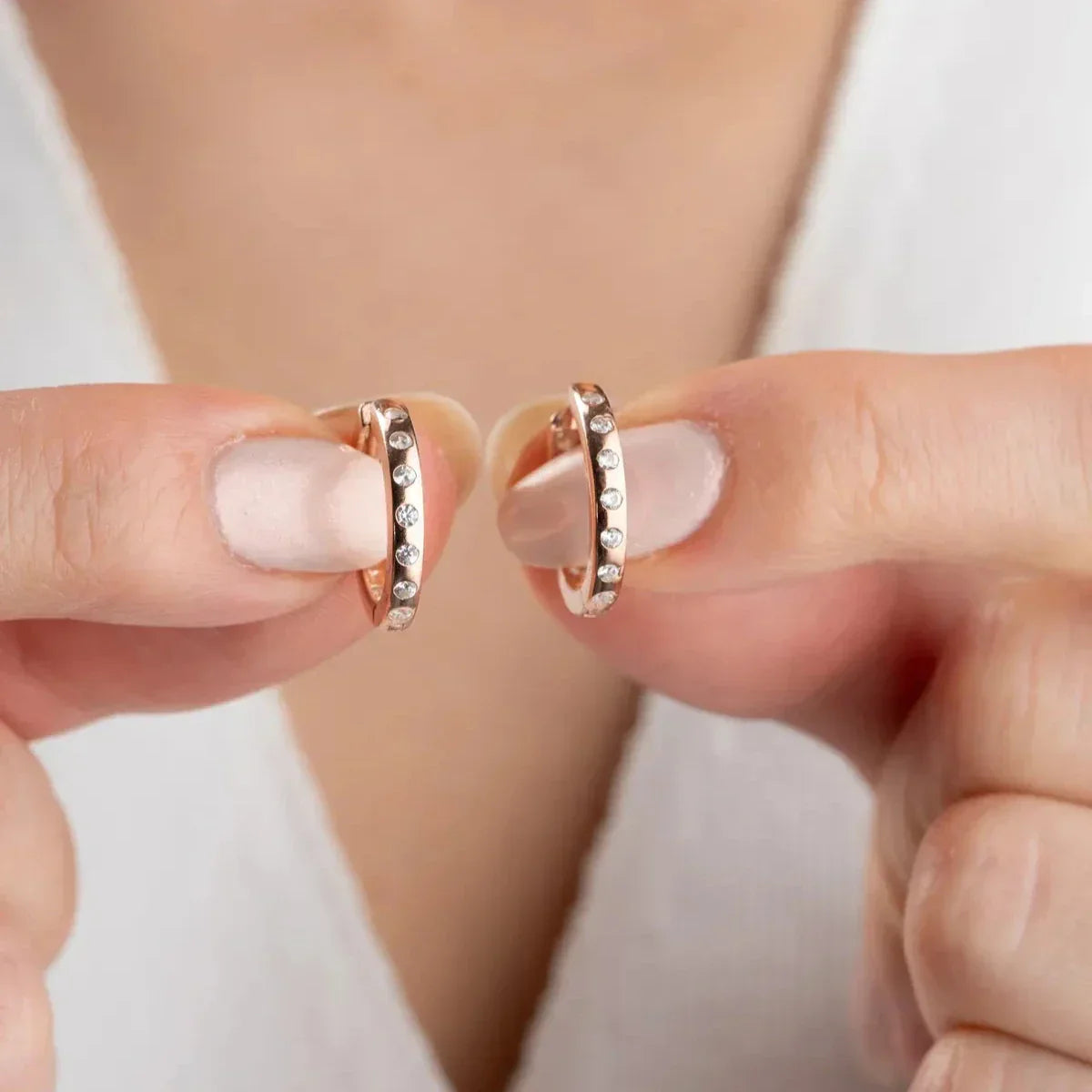 MINI CREOLEN ZIRKONIA OHRRING | 925 SILBER