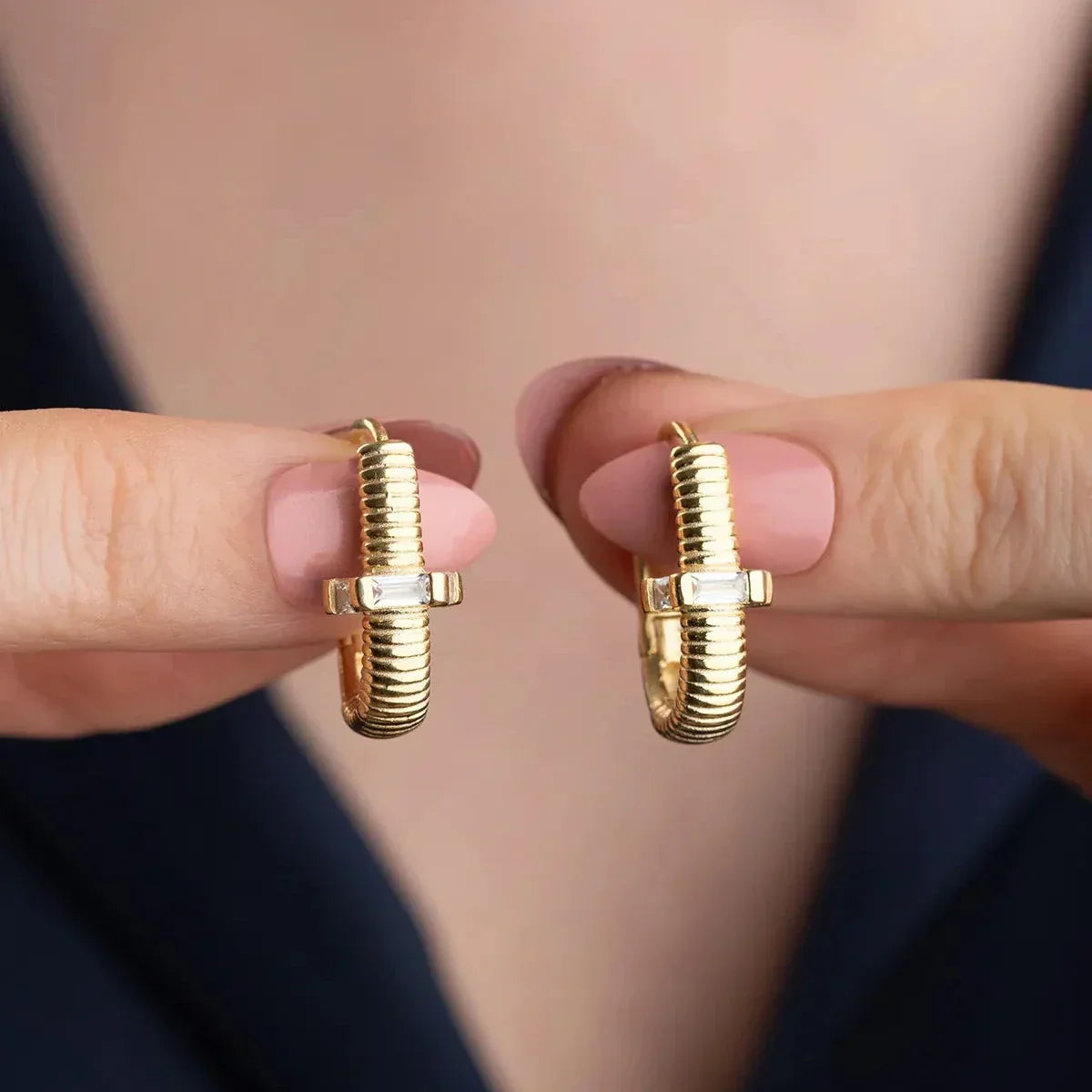 BAGUETTE OVALE OHRRINGE | 925 SILBER