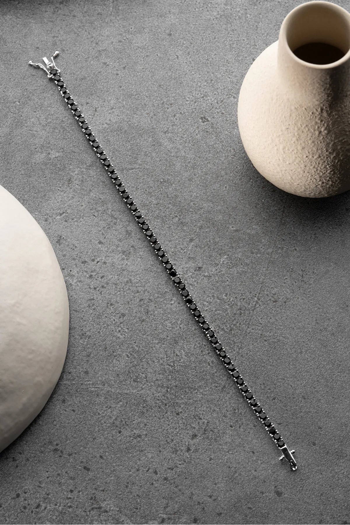 ICED OUT ARMBAND AUS SCHWARZEM STEIN | 925 SILBER