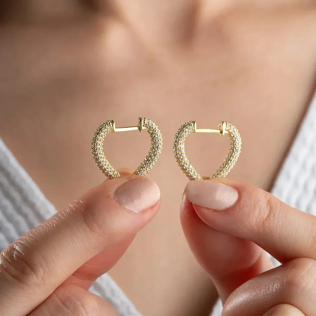 HERZ ZIRKONIA OHRRING | 925 SILBER