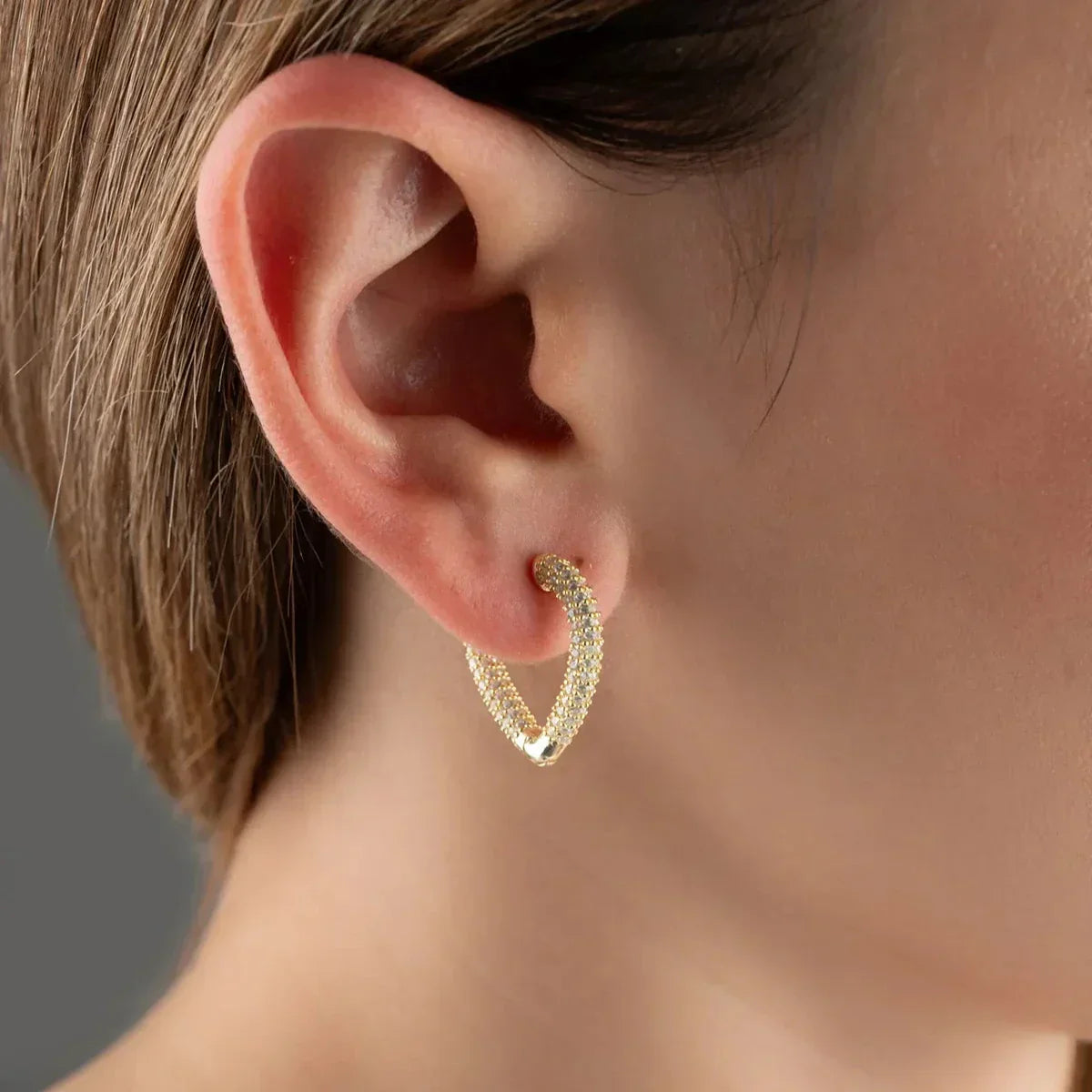 HERZ ZIRKONIA OHRRING | 925 SILBER