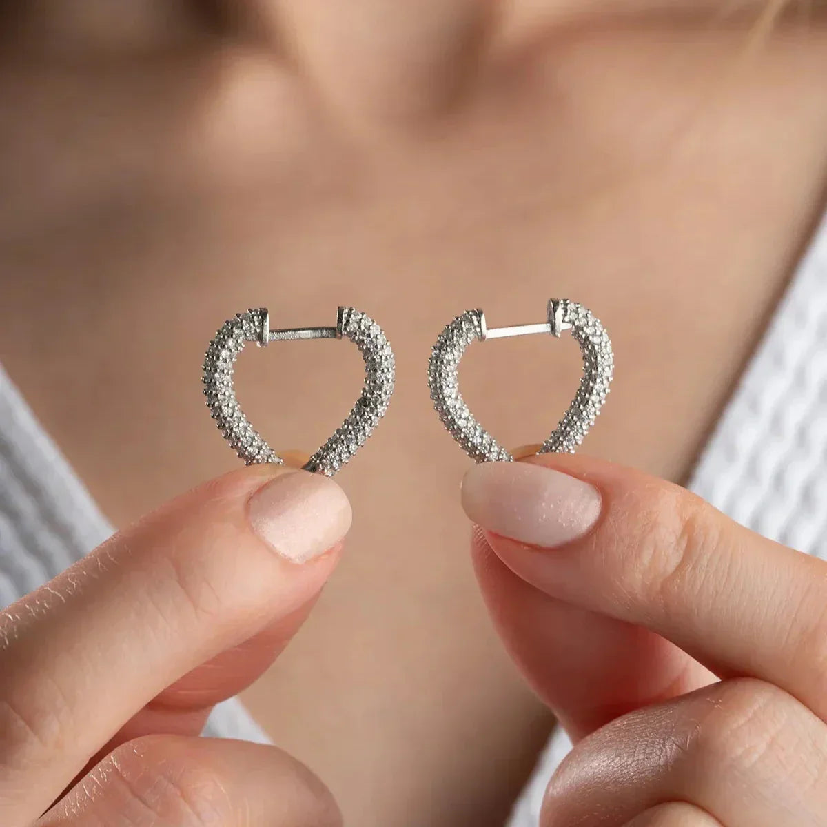 HERZ ZIRKONIA OHRRING | 925 SILBER