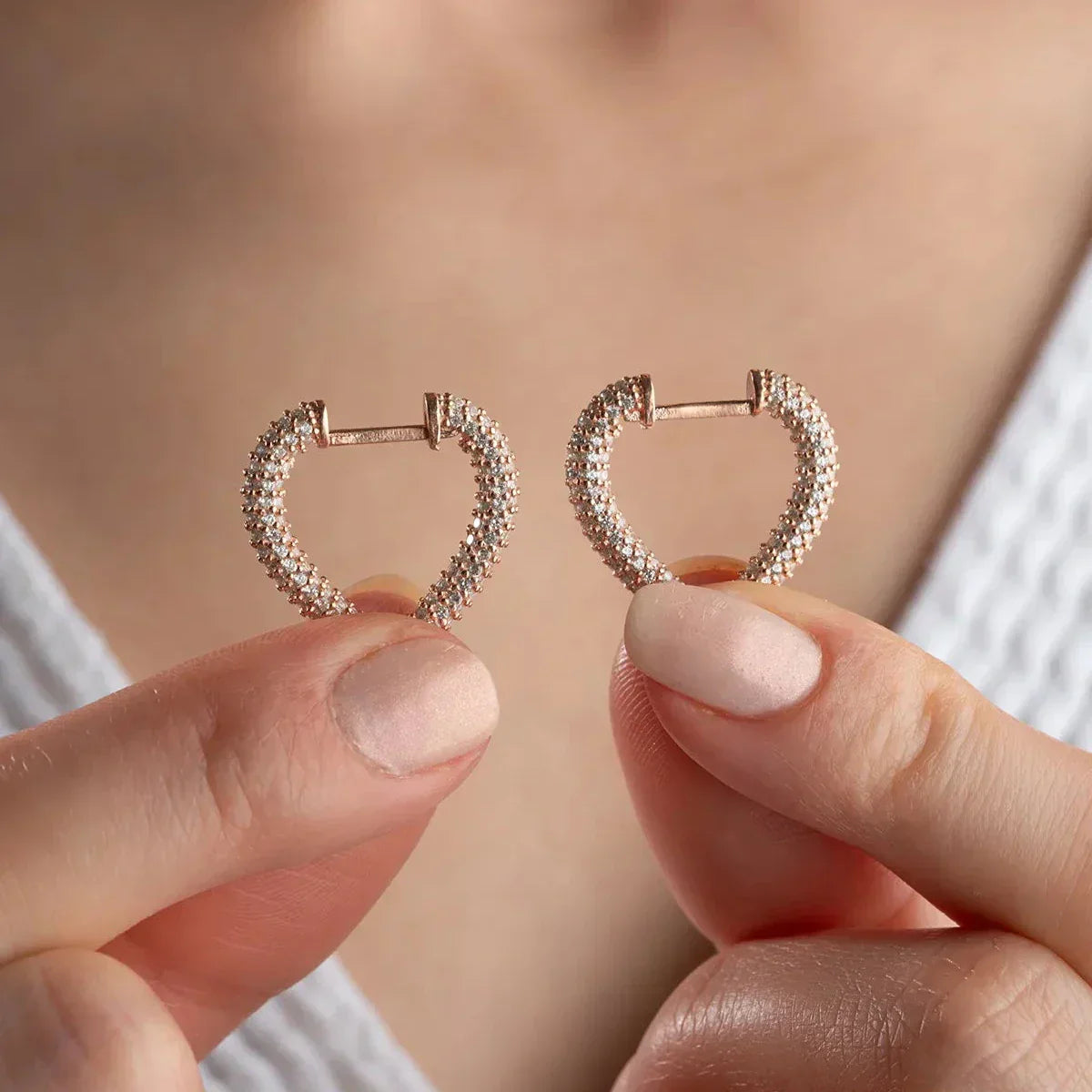 HERZ ZIRKONIA OHRRING | 925 SILBER