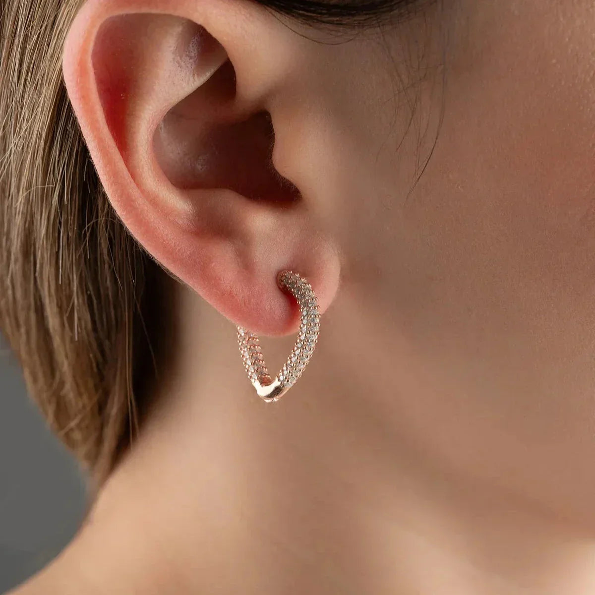 HERZ ZIRKONIA OHRRING | 925 SILBER