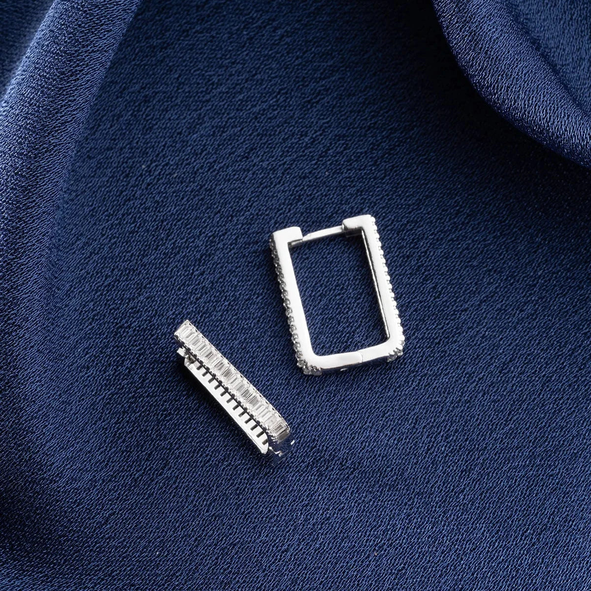 BAGUETTE STEIN U OHRRINGE | 925 SILBER