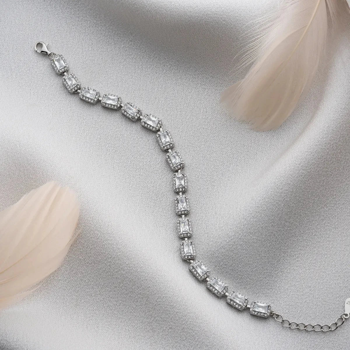 ARMBAND MIT BAGUETTE STEIN | 925 SILBER