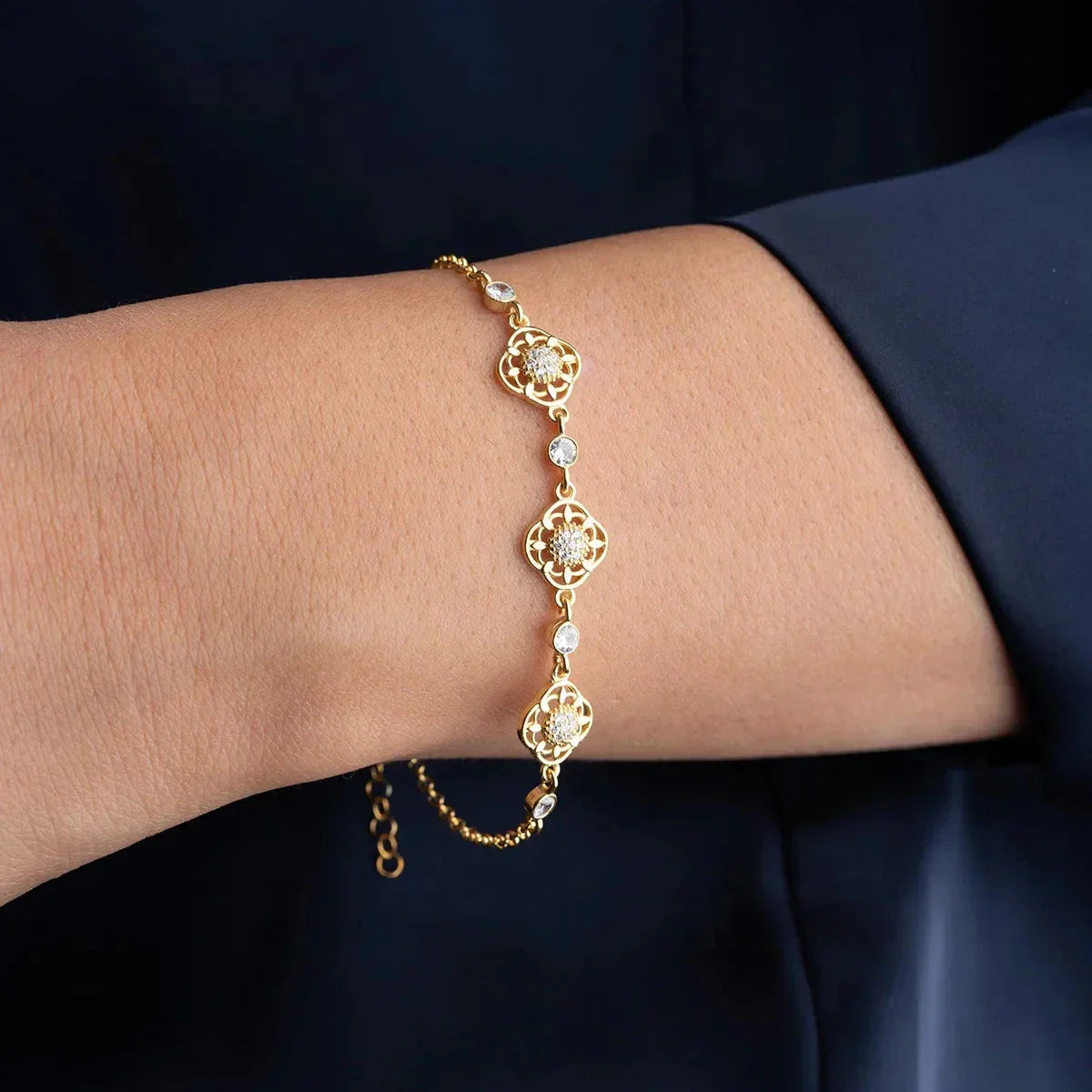 STEIN BLUMENARMBAND | 925 SILBER