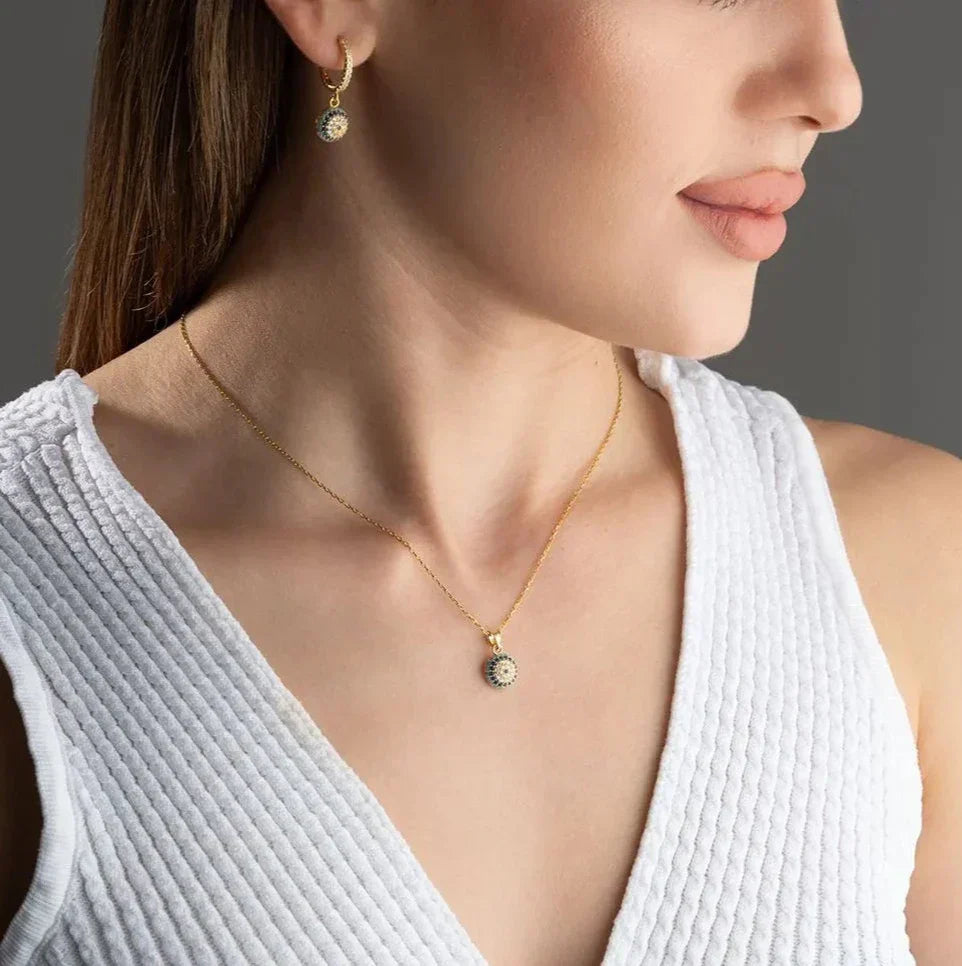 EVIL EYE HALSKETTE OHRRING SET | 925 SILBER