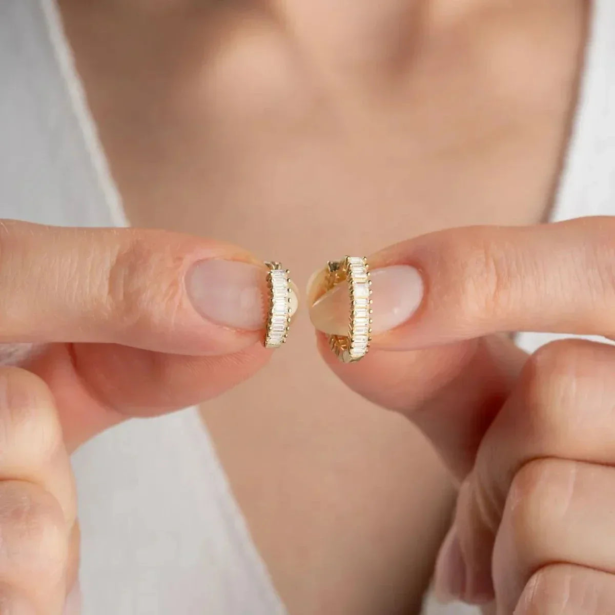 BAGUETTE STEIN SET VON 2 OHRRINGEN | 925 SILBER