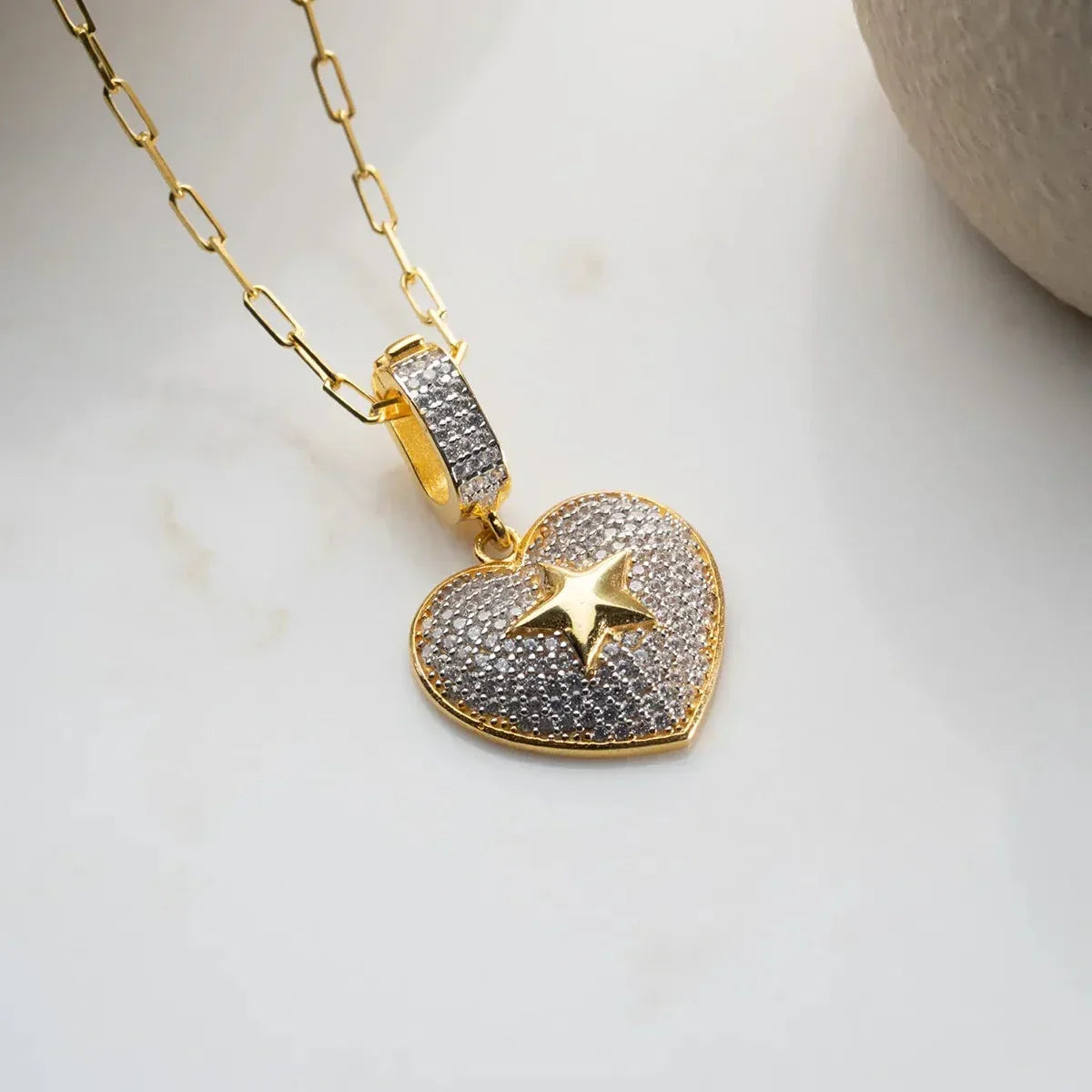 HERZ X STERN HALSKETTE | 925 SILBER