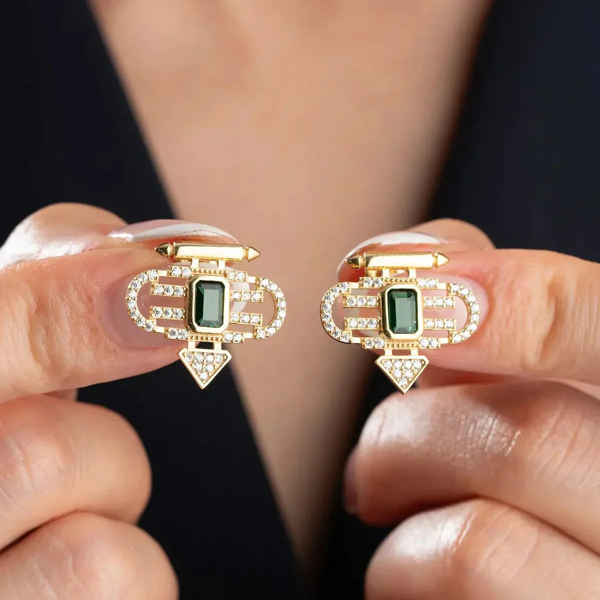 GRÜNE SEYMA OHRRINGE | 925 SILBER