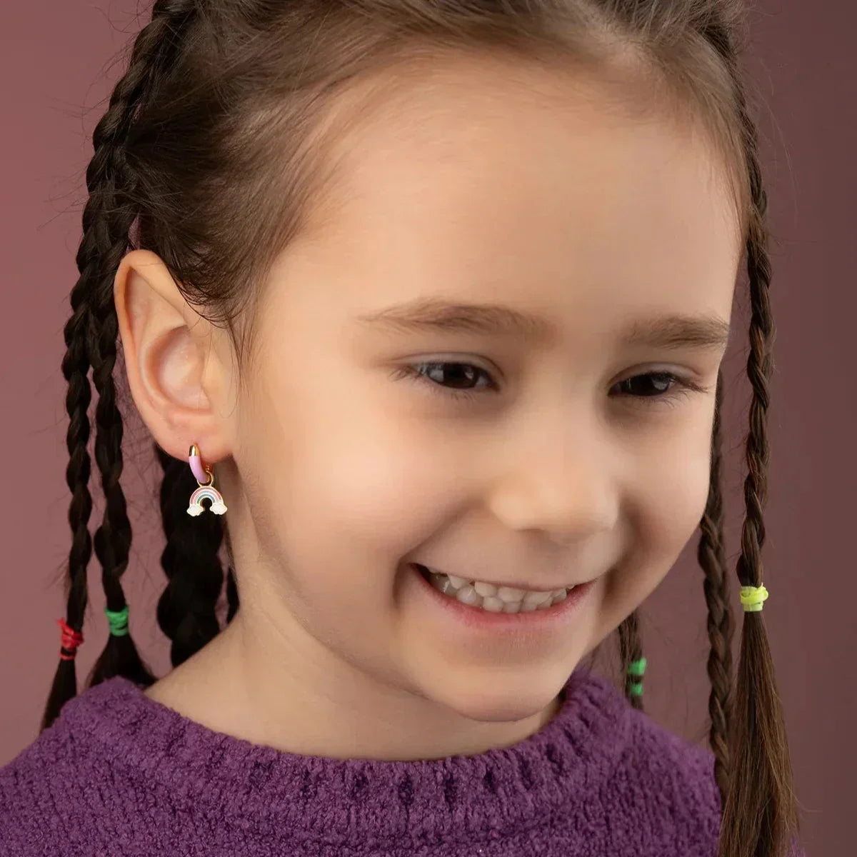 KINDER REGENBOGEN OHRRINGE | 925 SILBER