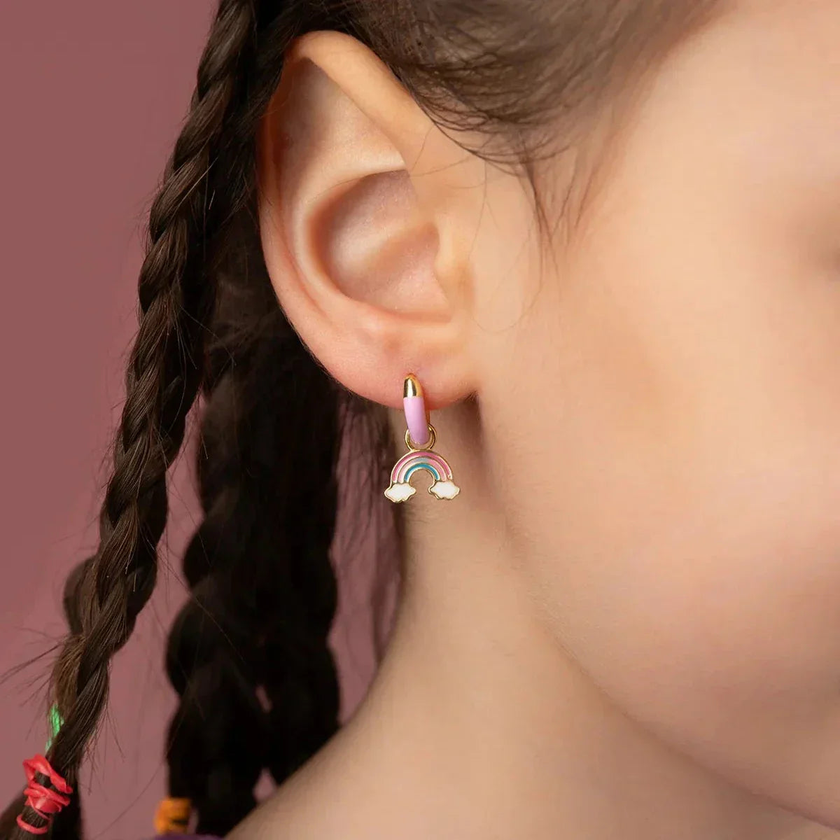 KINDER REGENBOGEN OHRRINGE | 925 SILBER