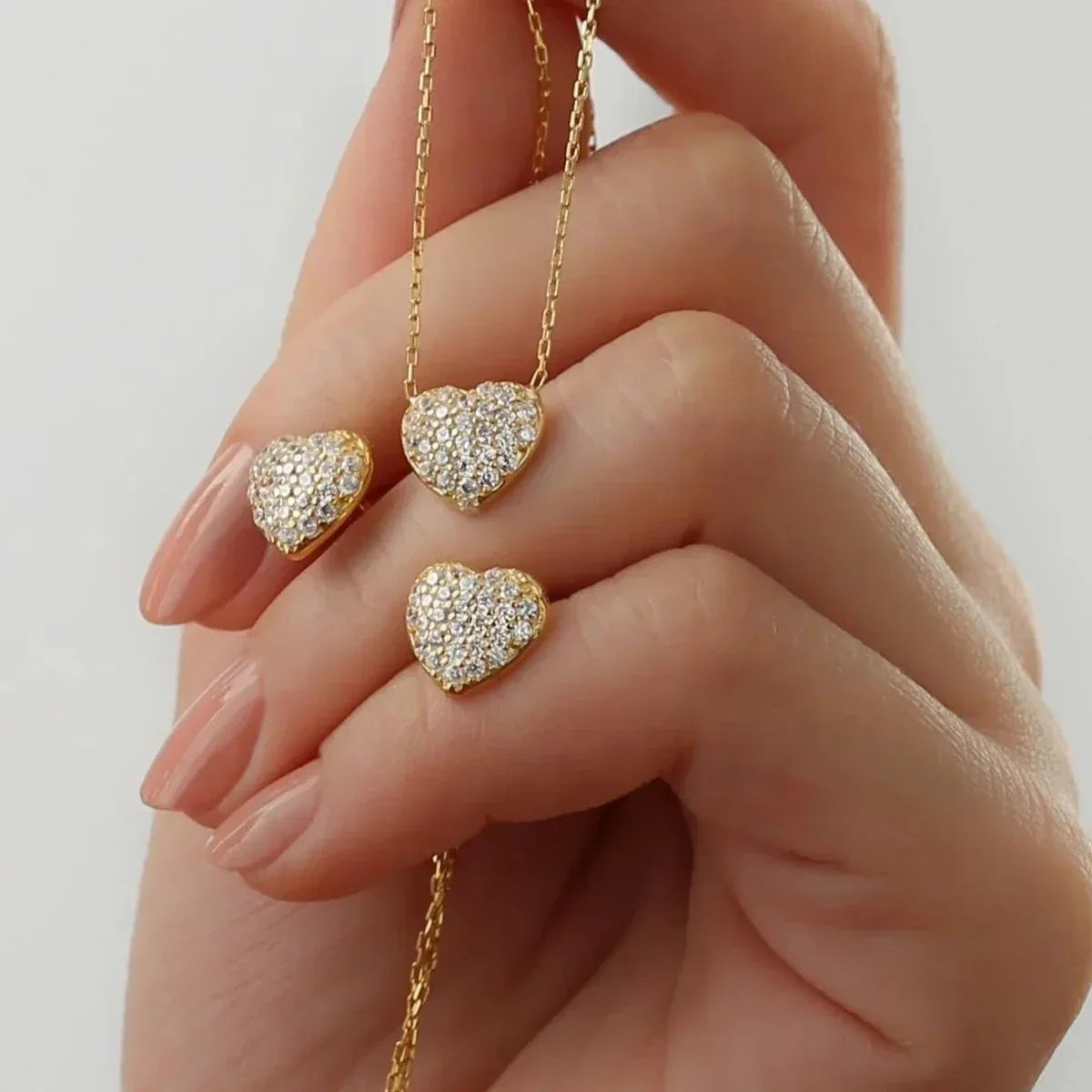 ZIRKONIA HERZ SET | 925 SILBER