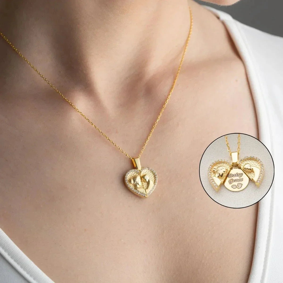 MAMA & KIND GRAVUR HALSKETTE | 925 SILVER