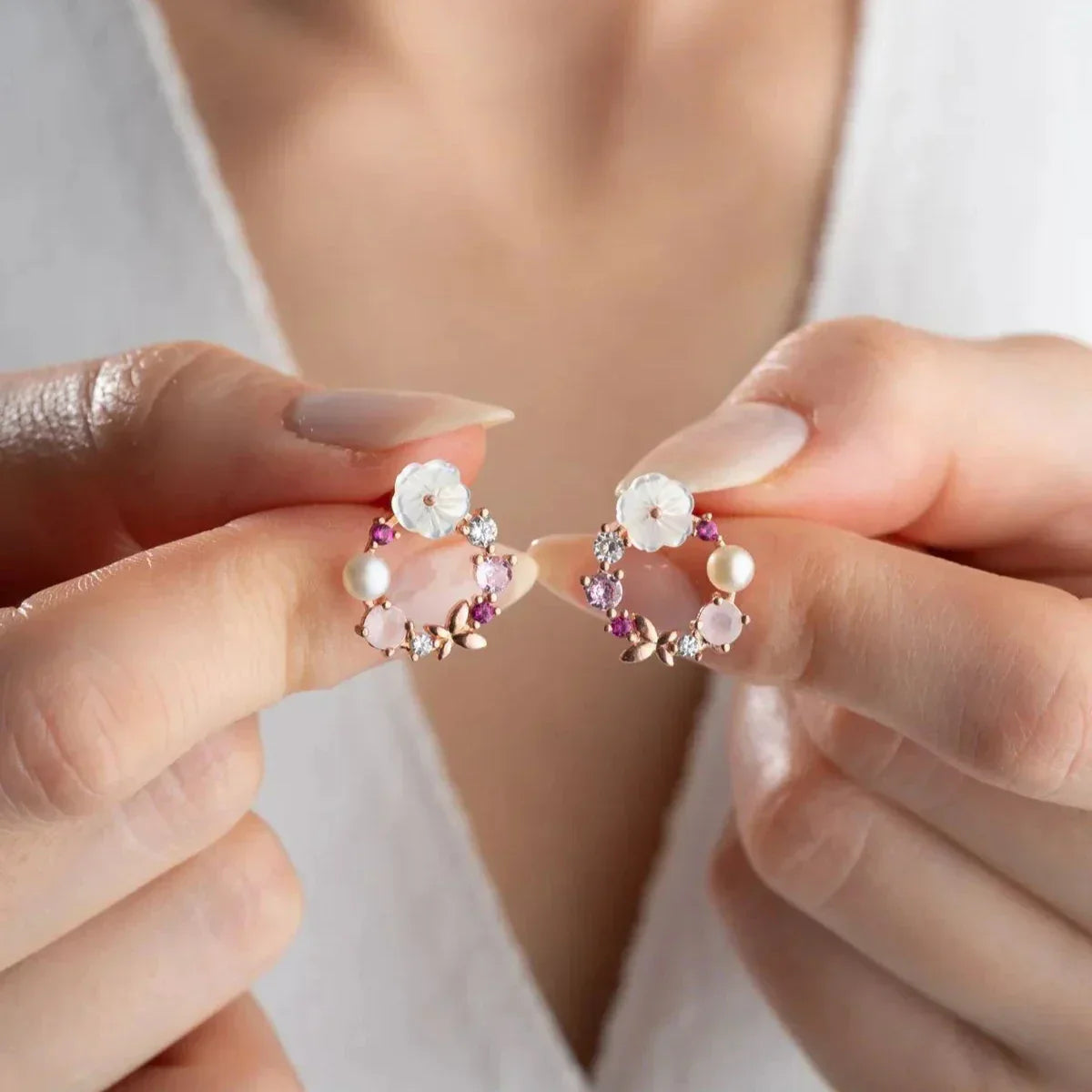 BLUMENKRANZ OHRRINGE | 925 SILBER