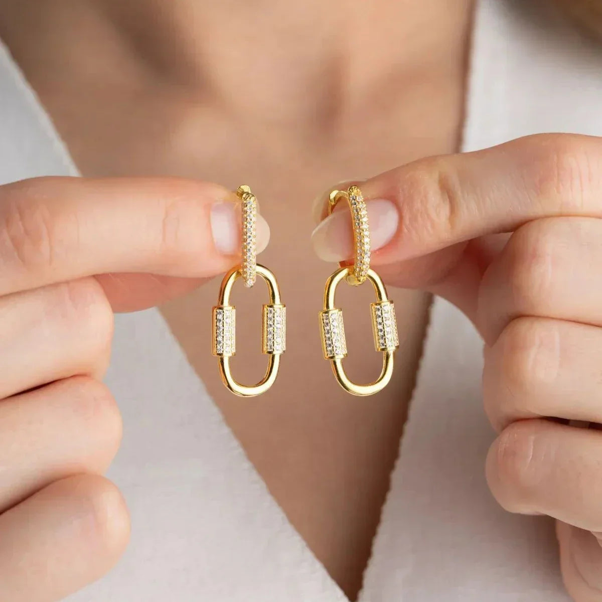 OVAL ZIRKONIA OHRRING| 925 SILBER