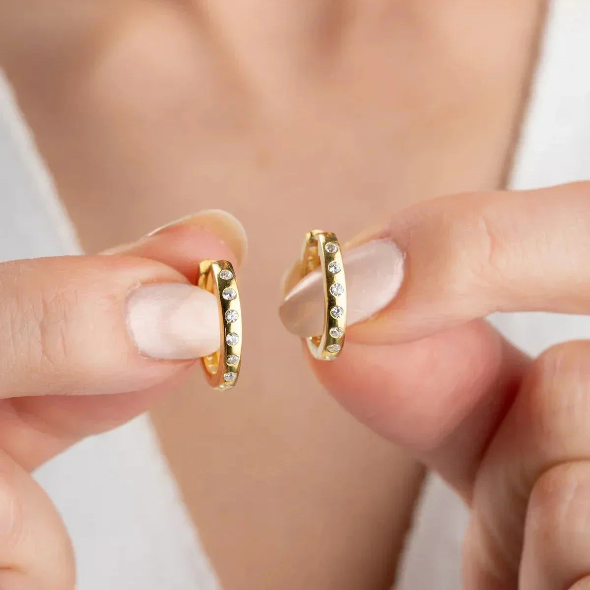 MINI CREOLEN ZIRKONIA OHRRING | 925 SILBER