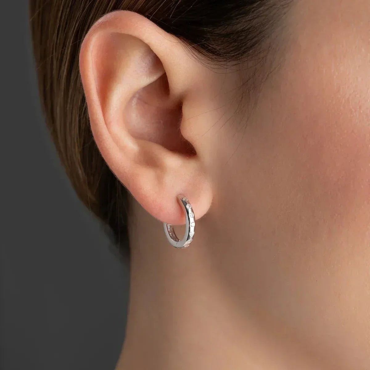 MINI CREOLEN ZIRKONIA OHRRING | 925 SILBER