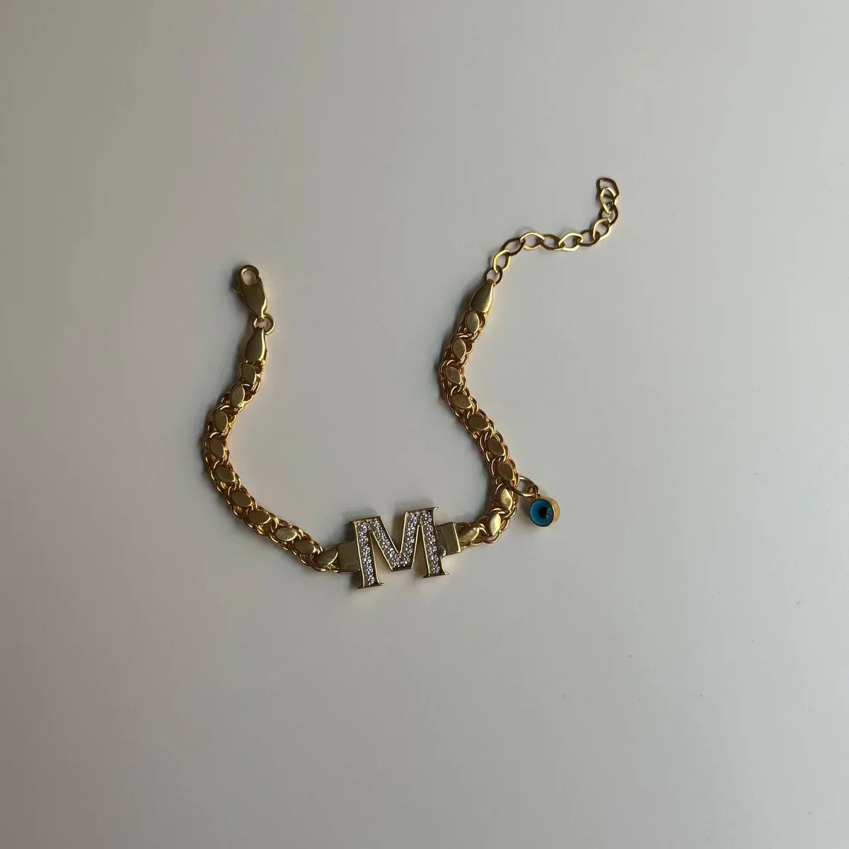 GERSTEN LETTER ARMKETTE MIT NAZAR | 925 SILBER