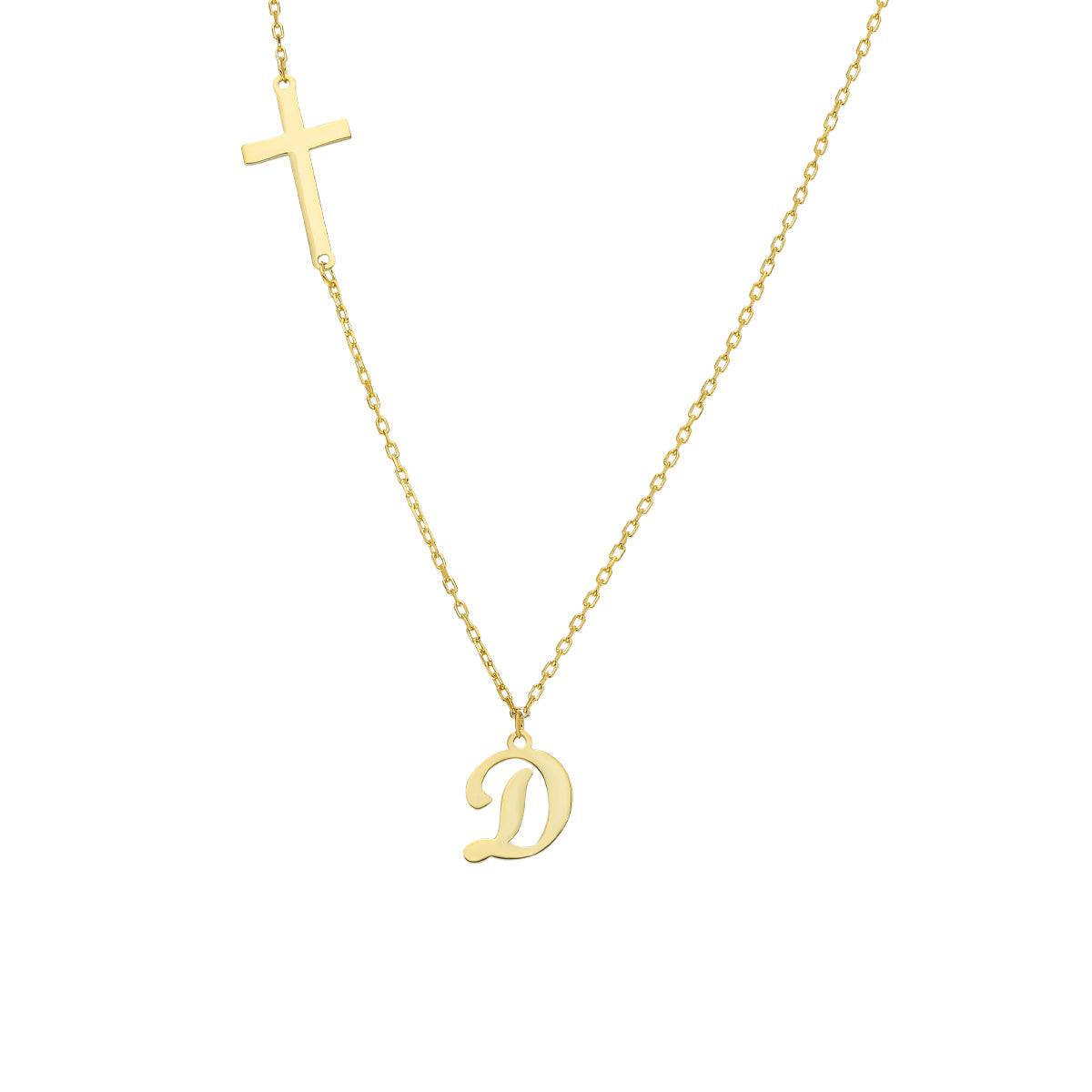 Kreuz Kette mit Buchstabe (7143381303341)