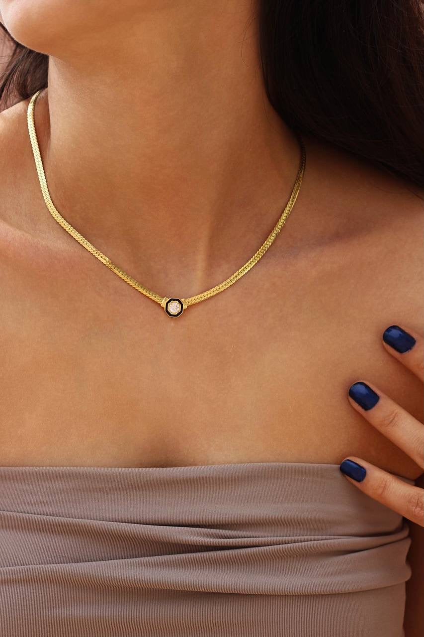 SNAKE BIG ZIRKONIA KETTE | 925 SILBER