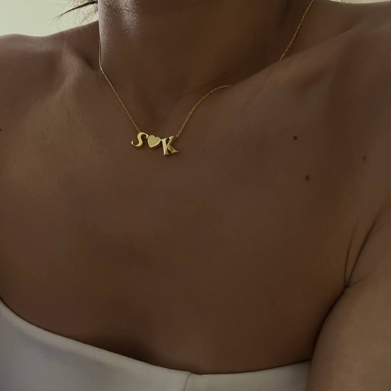 HEART & DUO LETTER NECKLACE | 925 SILBER