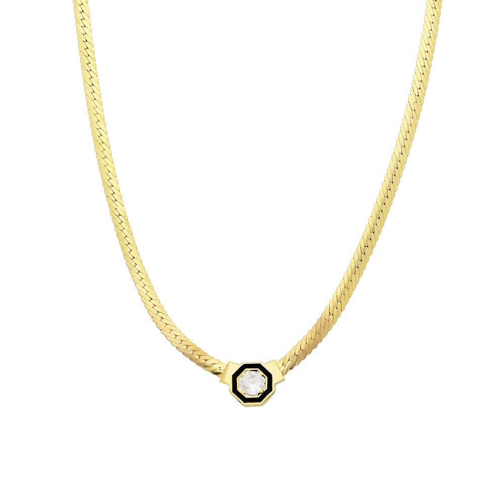 SNAKE BIG ZIRKONIA KETTE | 925 SILBER