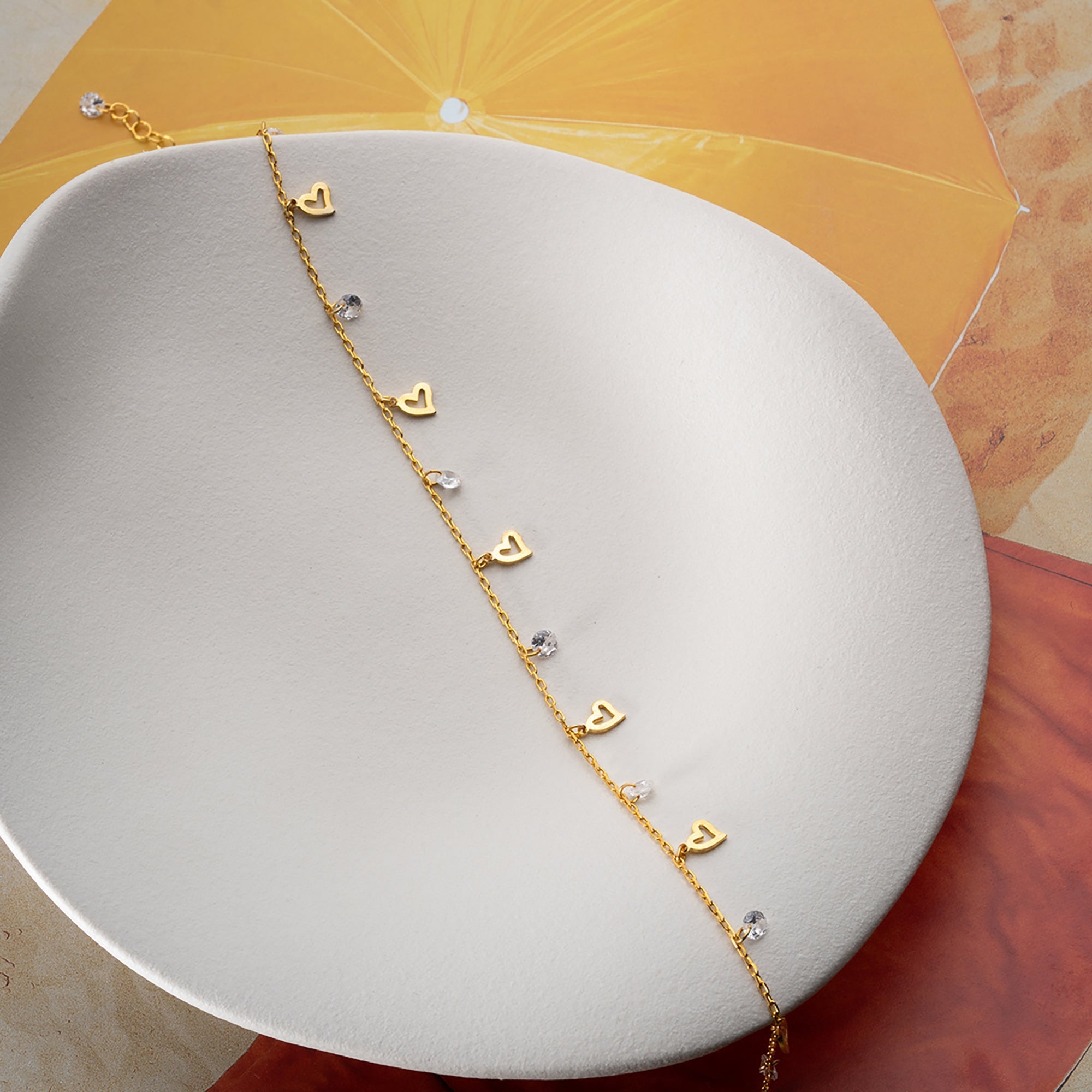 YONA HEART FUSSKETTE | 925 SILBER