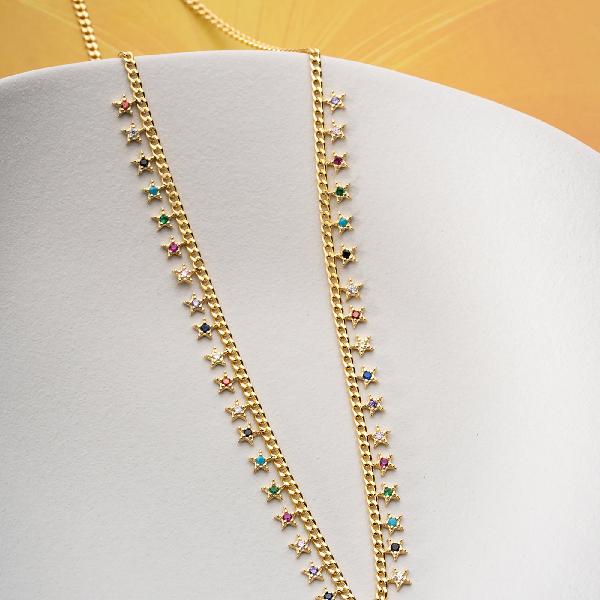 MIE STERN COLORFULL KETTE | 925 SILBER