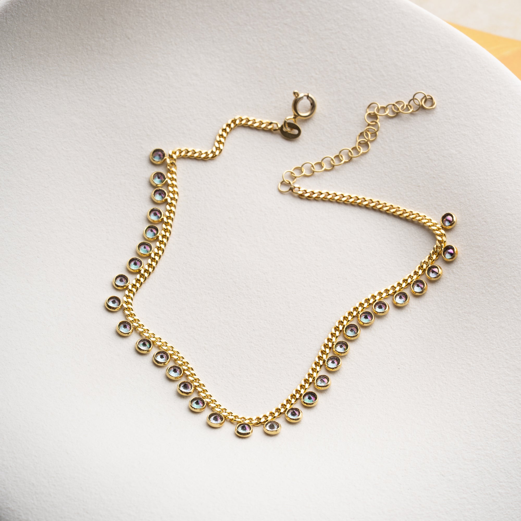 MULTI STONE FUSSKETTE | 925 SILBER