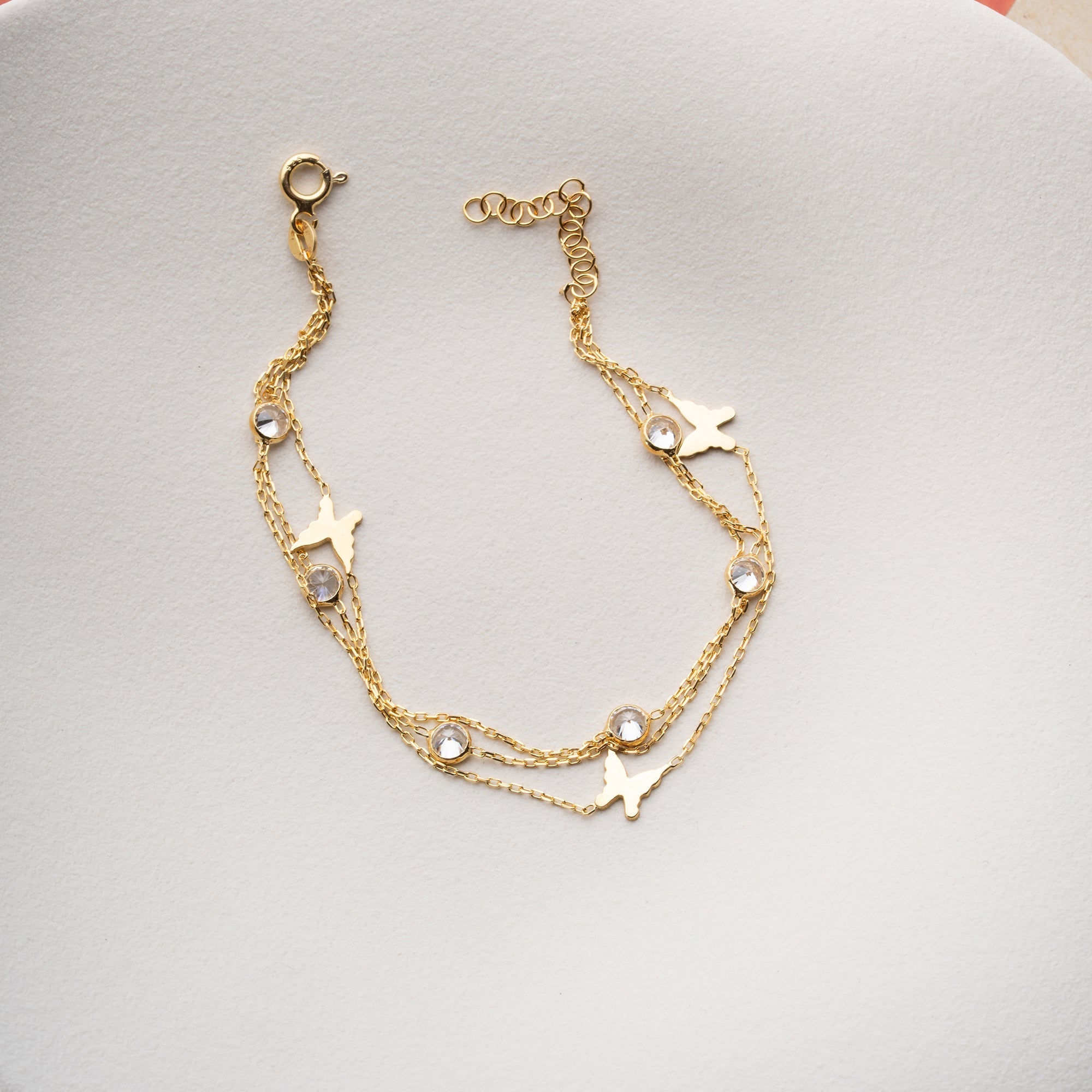 BUTTERFLY STONE ARMBAND | 925 SILBER