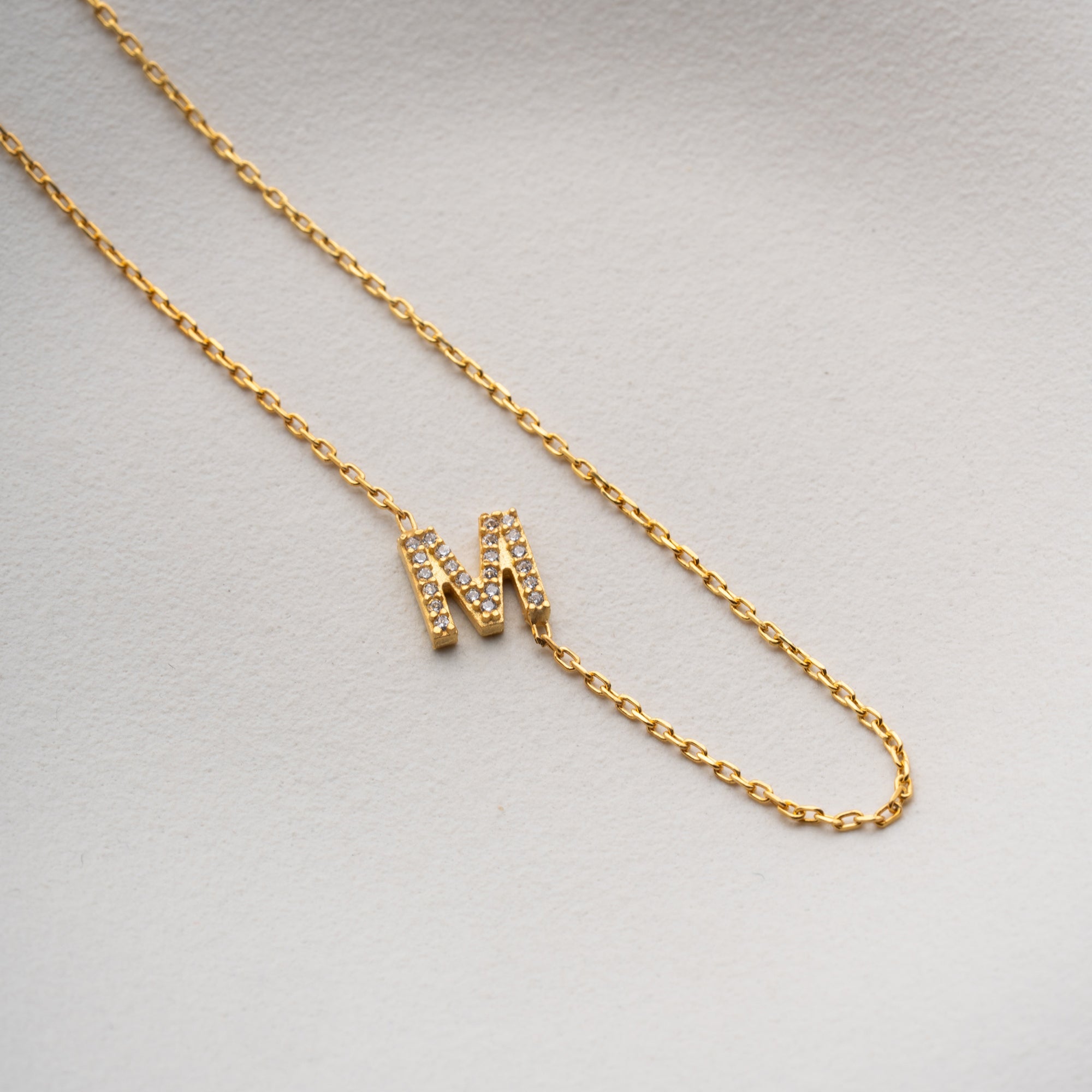 ZIRKONIA BUCHSTABEN HALSKETTE | 925 SILBER