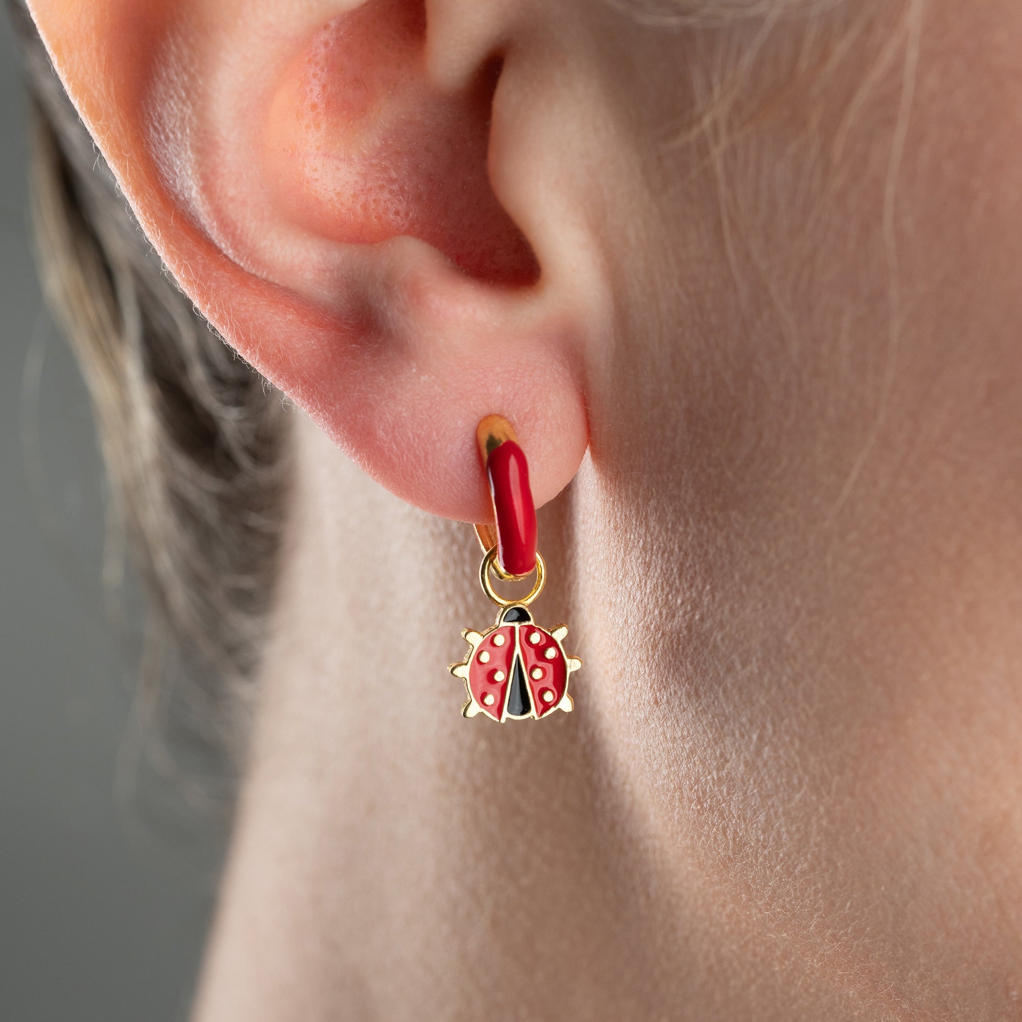 KINDER MARIENKÄFER OHRRINGE | 925 SILBER