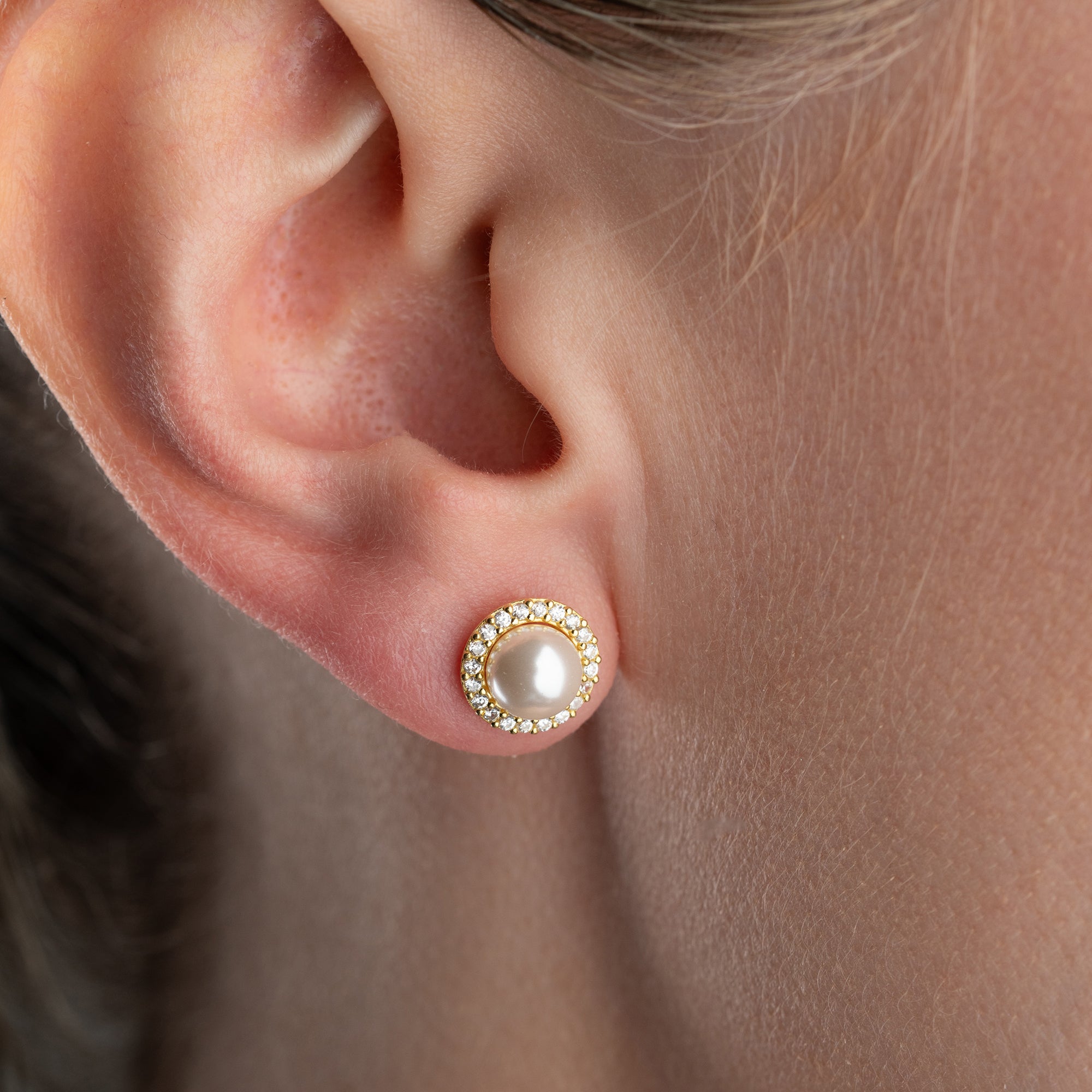 ZIRKONIA PEARL OHRRINGE | 925 SILBER