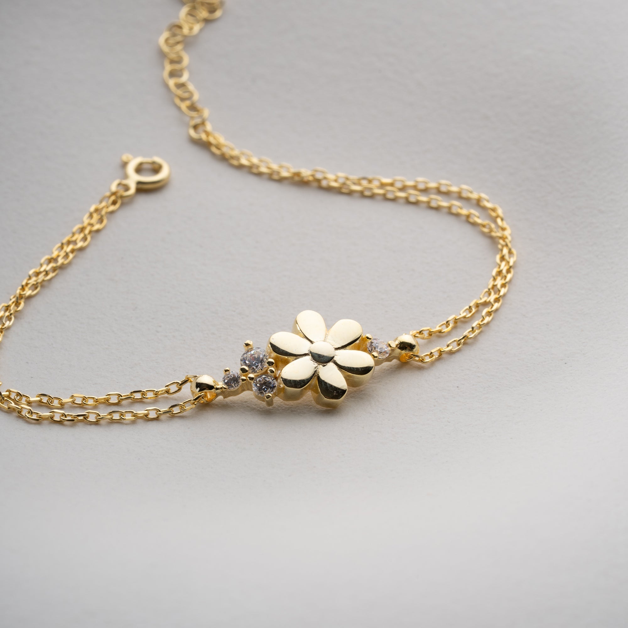 FLOWER STONE ARMBAND | 925 SILBER