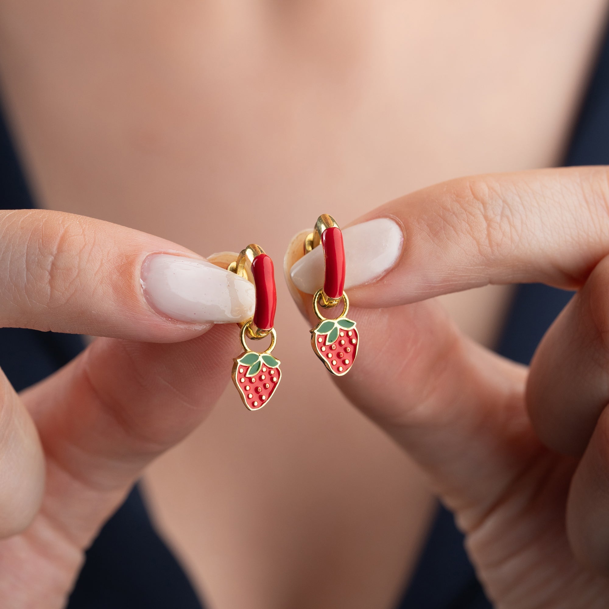 KINDER ERDBEEREN OHRRINGE| 925 SILBER