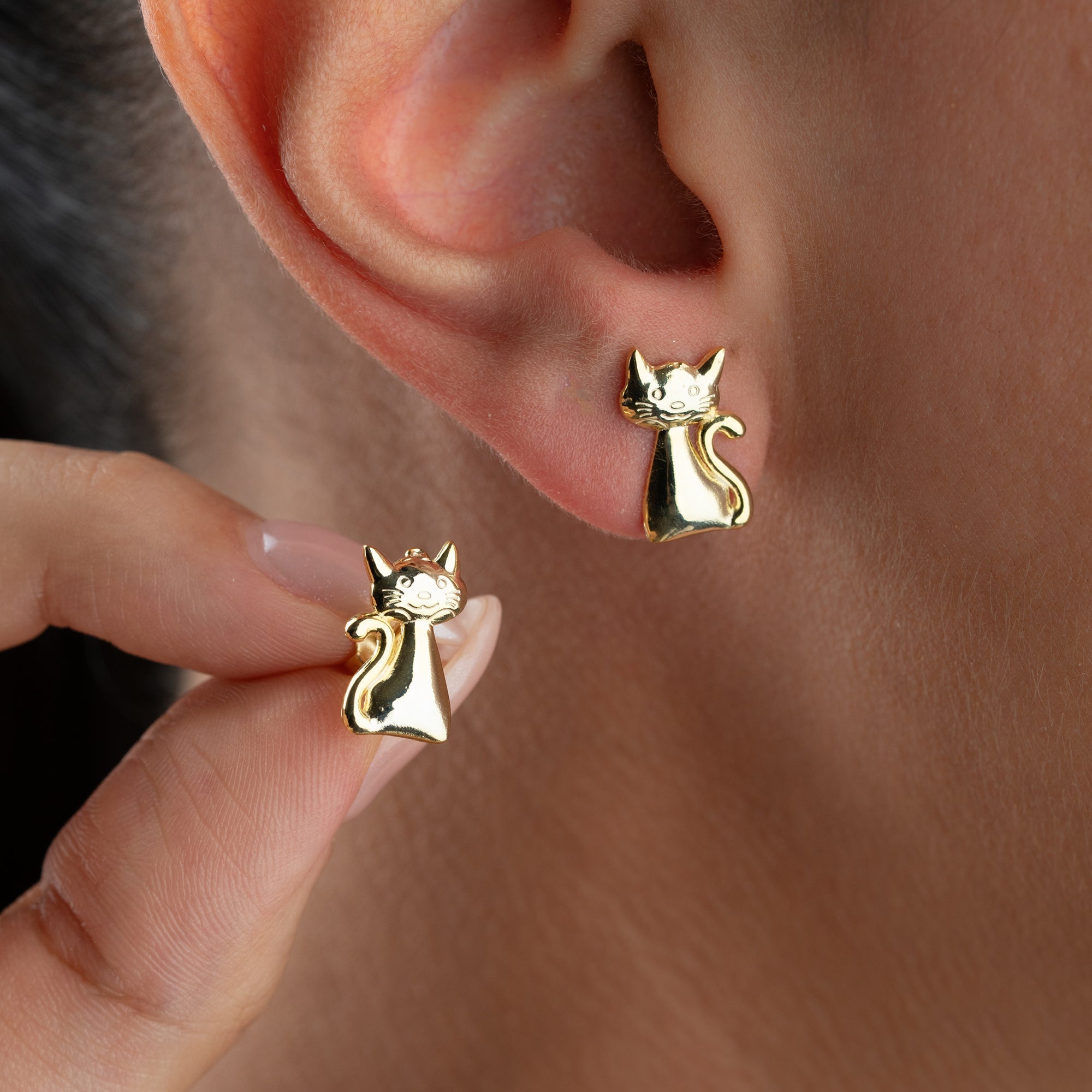 CAT OHRRINGE | 925 SILBER