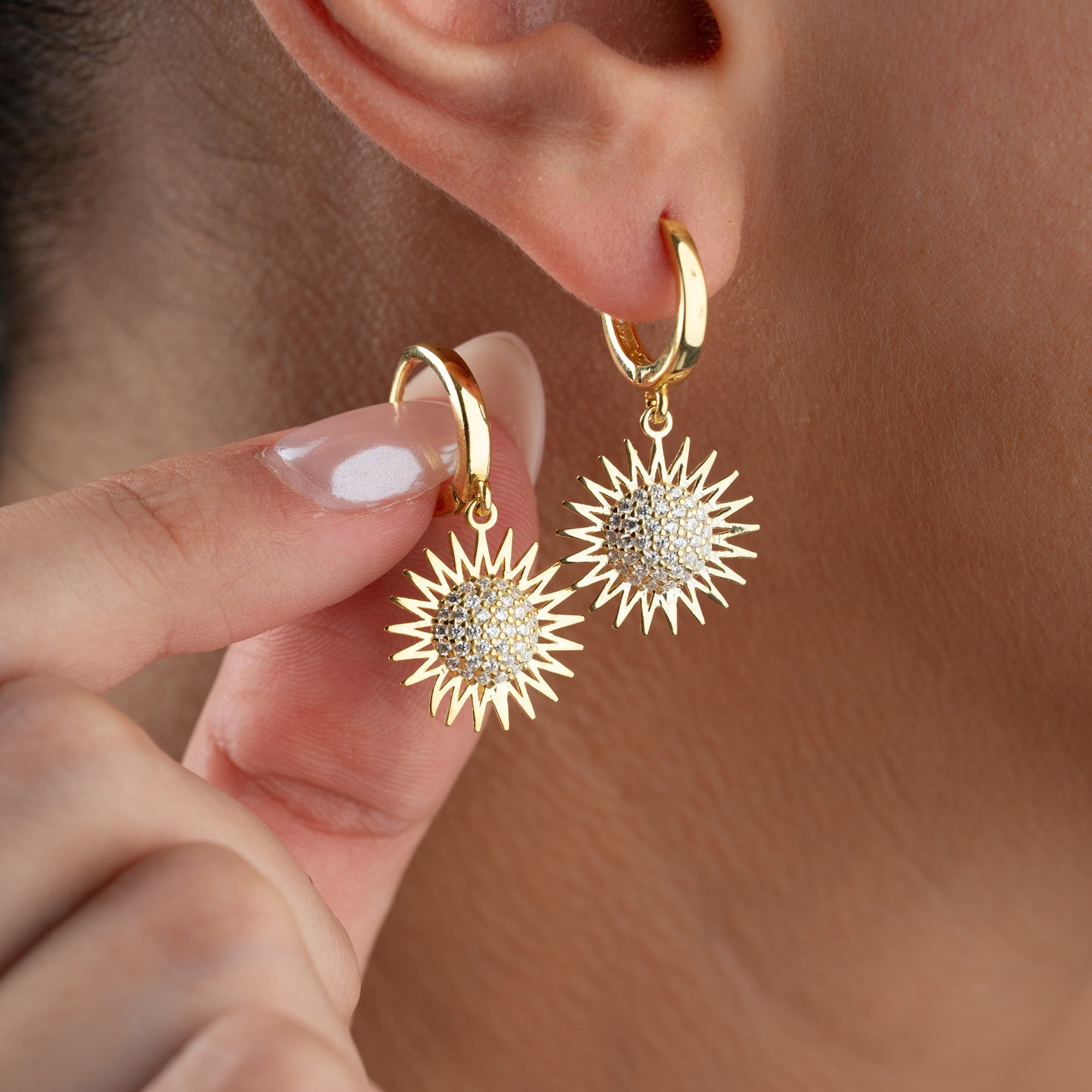 SUN STONE OHRRINGE | 925 SILBER