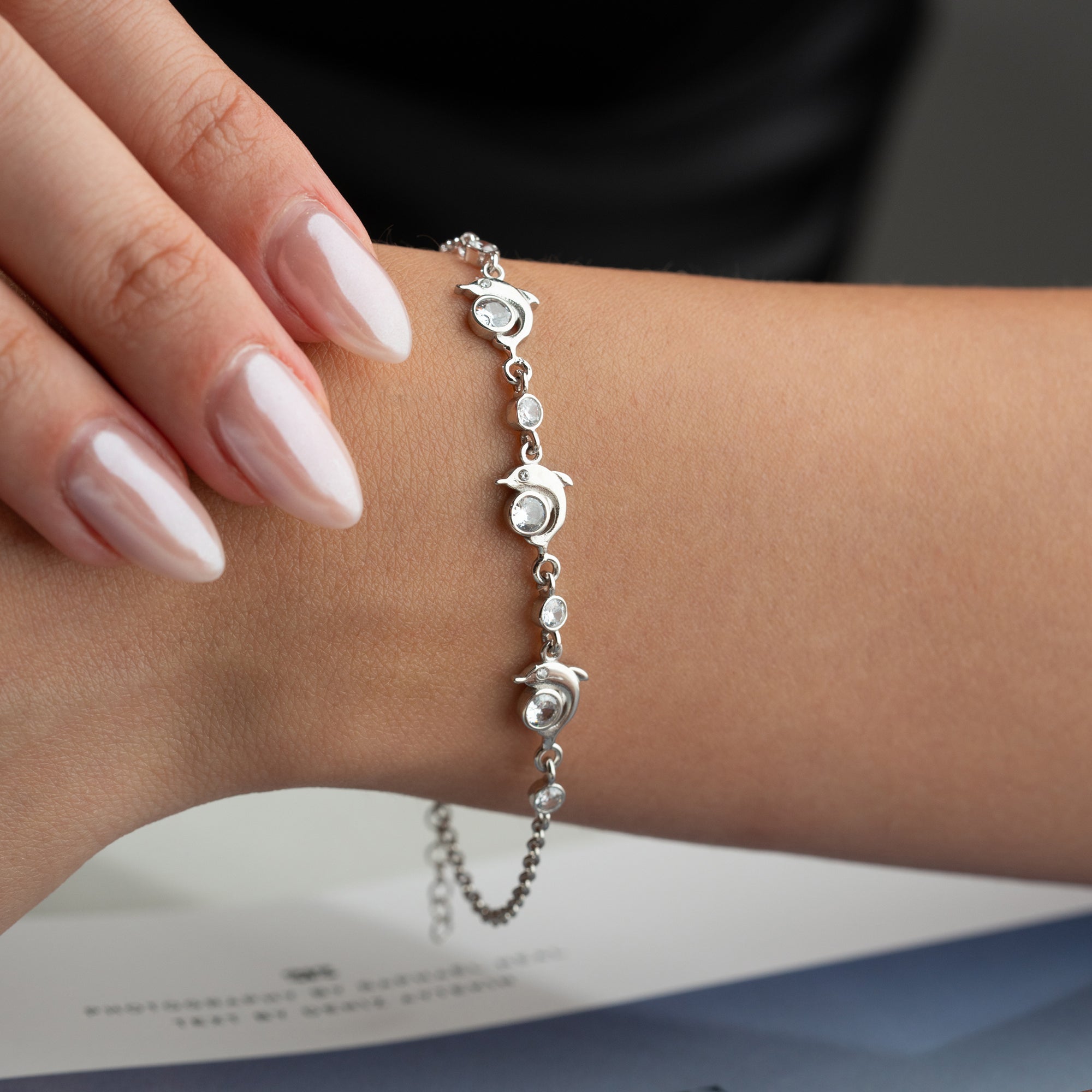 DOLPHIN STONE ARMBAND | 925 SILBER