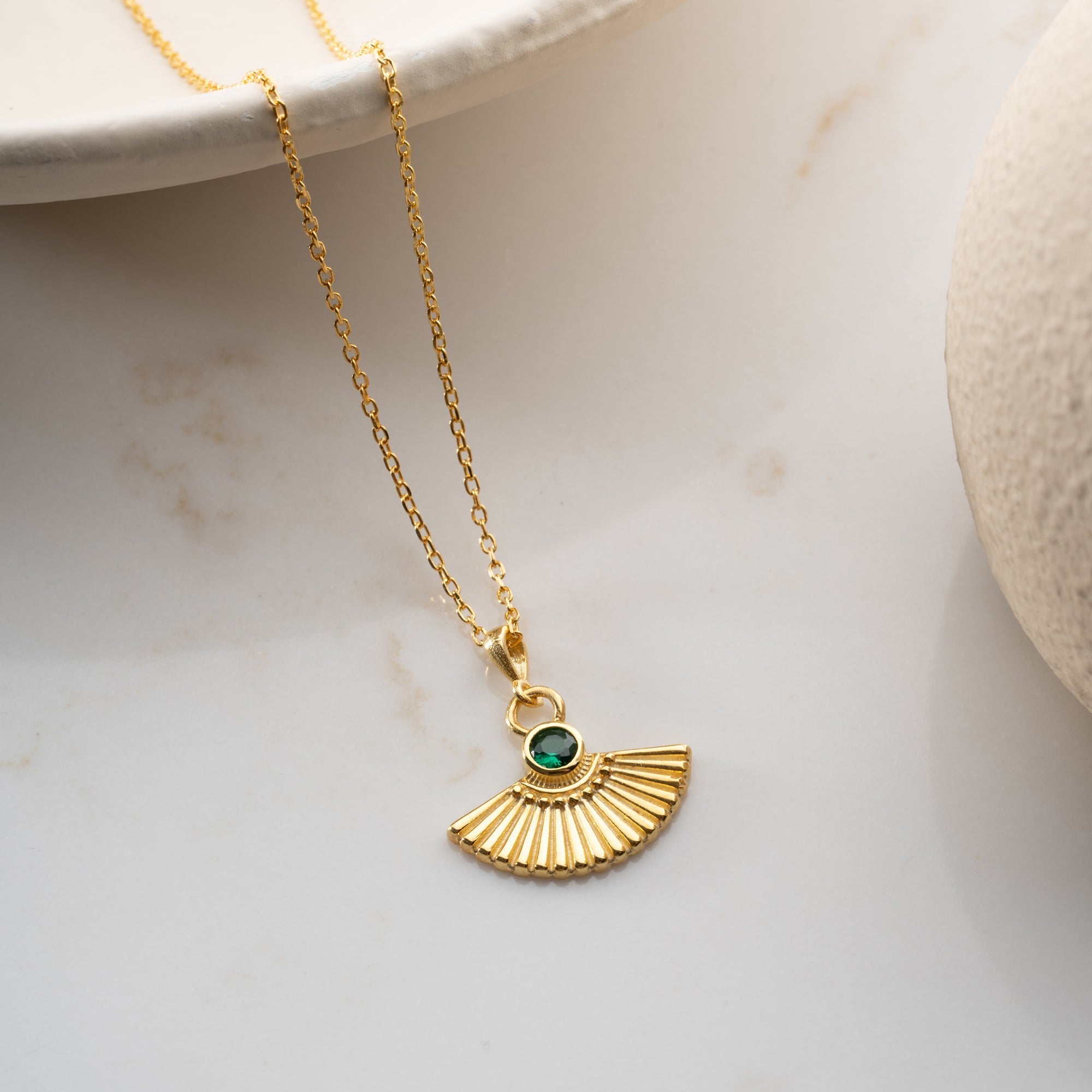 ZIRKONIA FÄCHER HALSKETTE | 925 SILBER