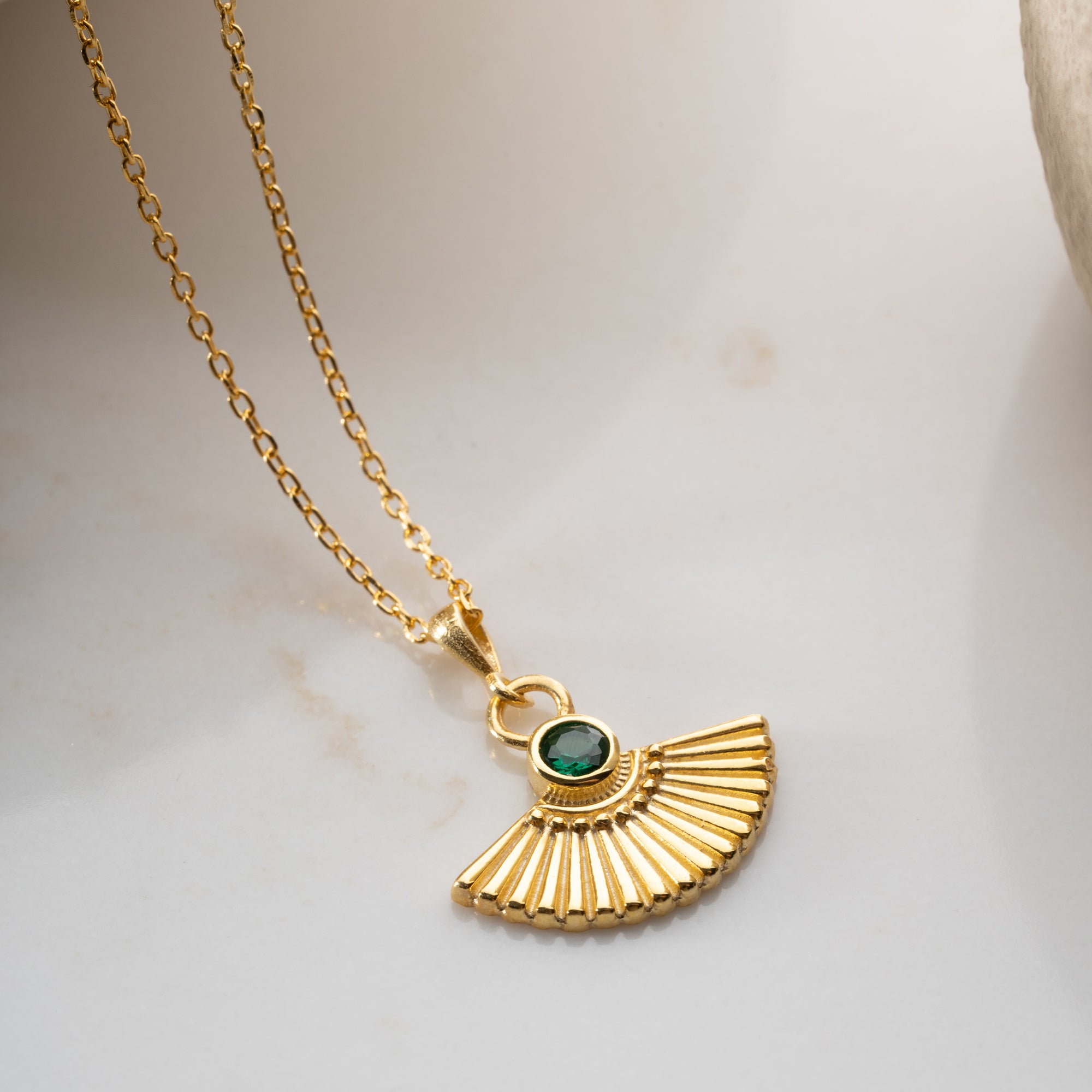 ZIRKONIA FÄCHER HALSKETTE | 925 SILBER