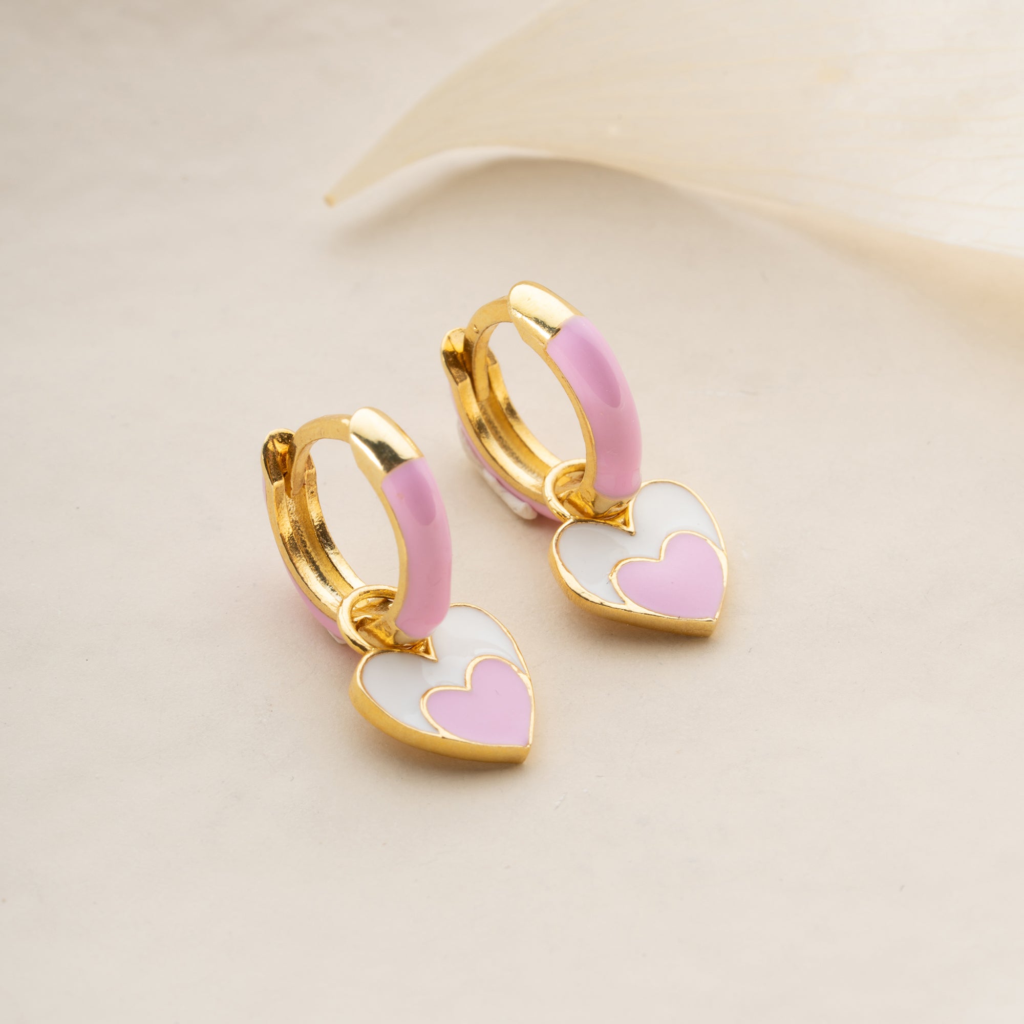 KINDER ZWEIER HERZ OHRRINGE | 925 SILBER