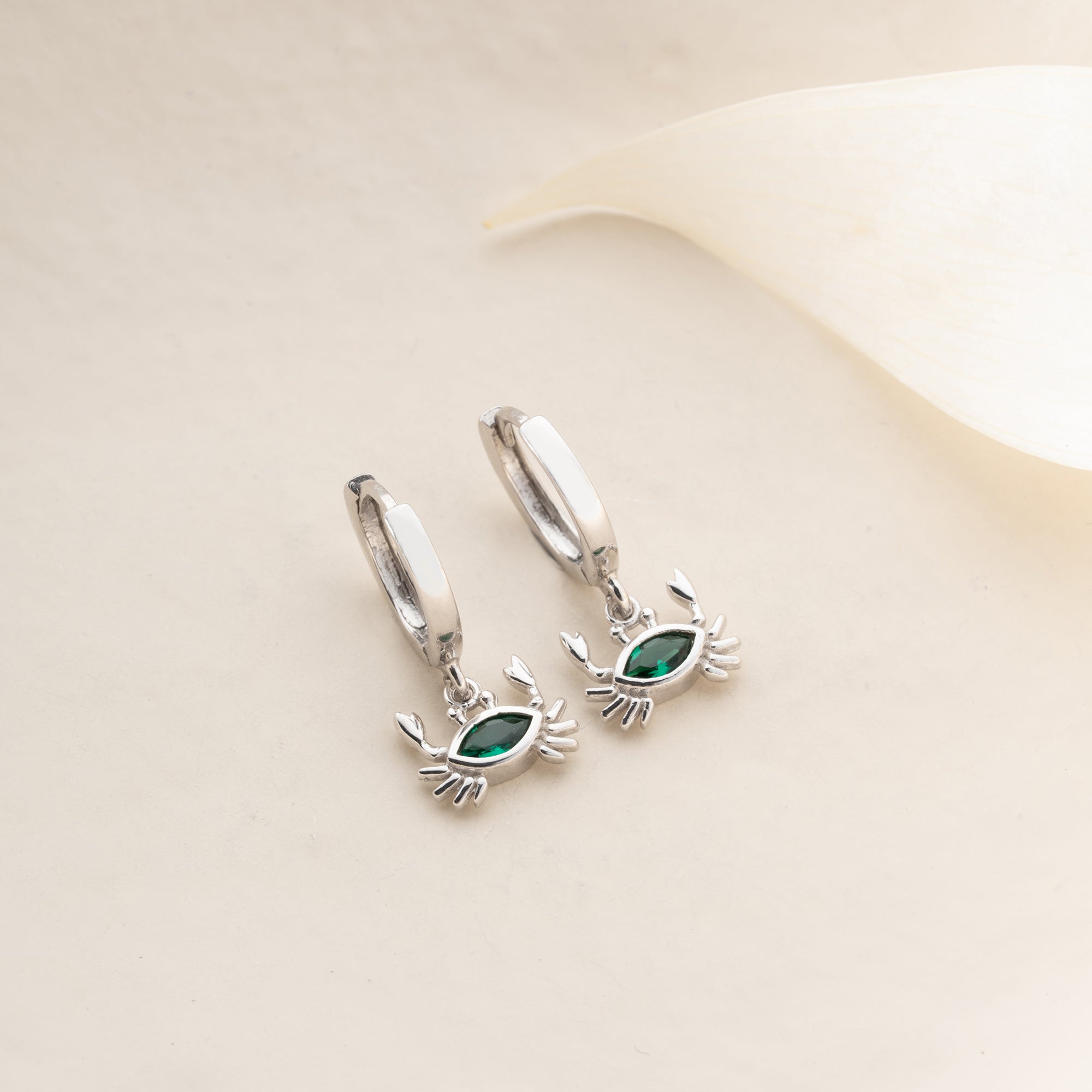 ZIRKONIA KREBS OHRRINGE | 925 SILBER