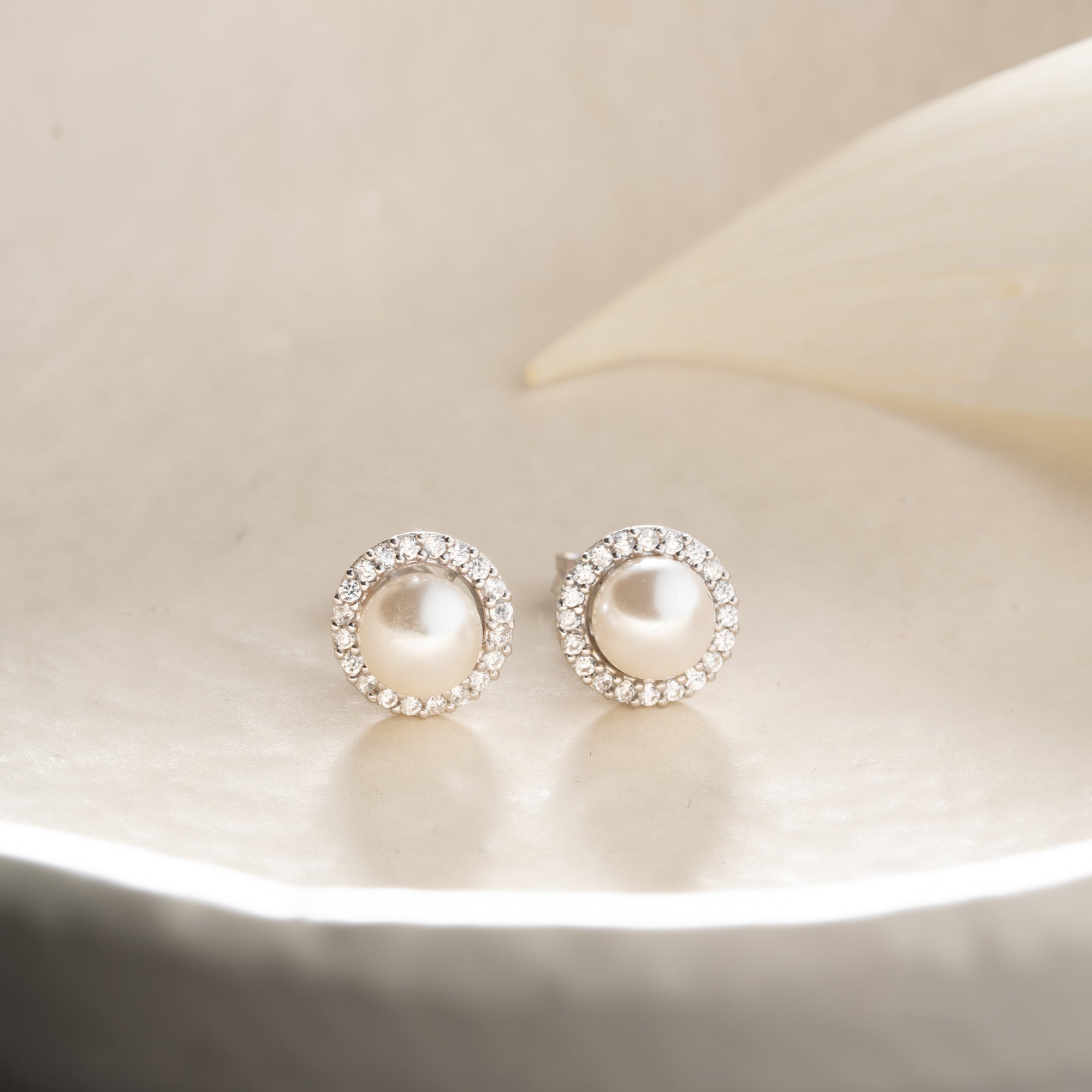 ZIRKONIA PEARL OHRRINGE | 925 SILBER