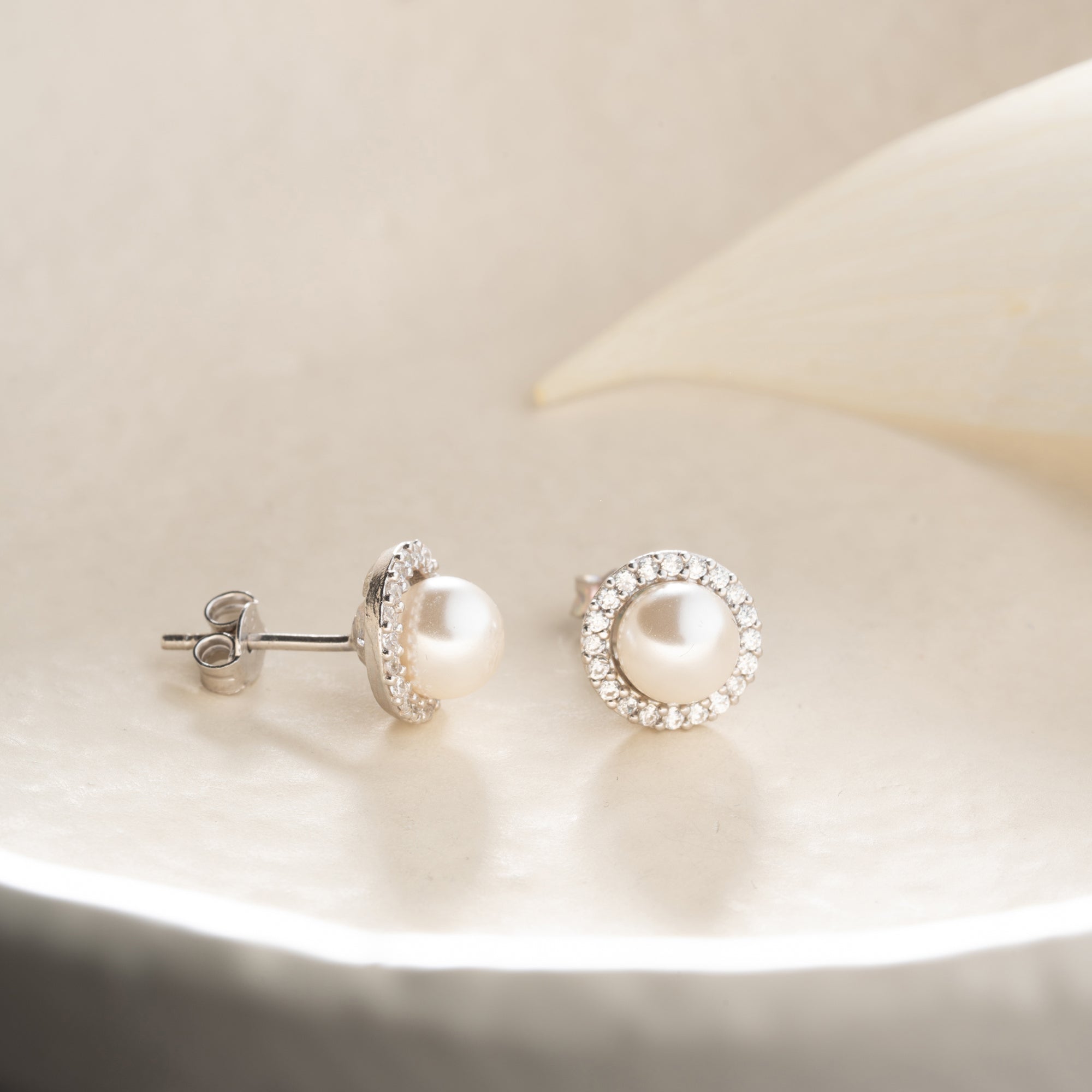 ZIRKONIA PEARL OHRRINGE | 925 SILBER