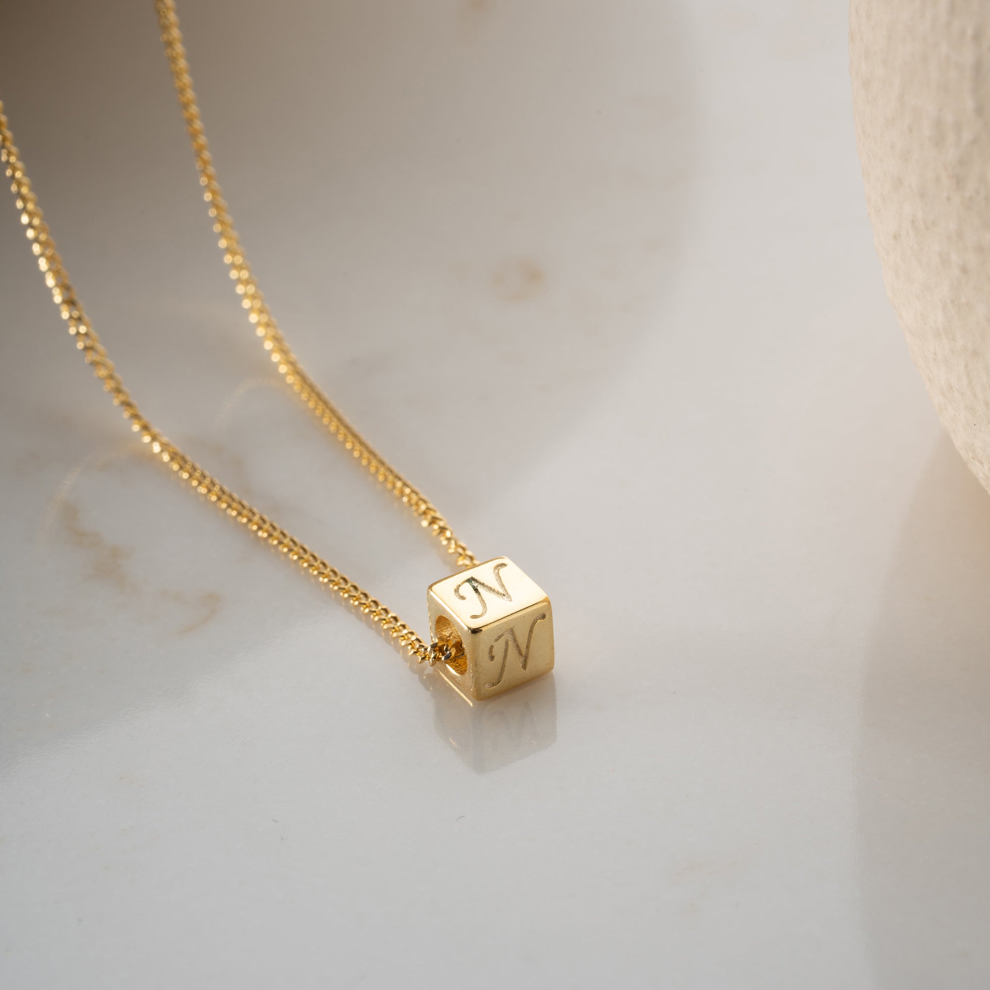 WÜRFEL BUCHSTABEN HALSKETTE | 925 SILBER