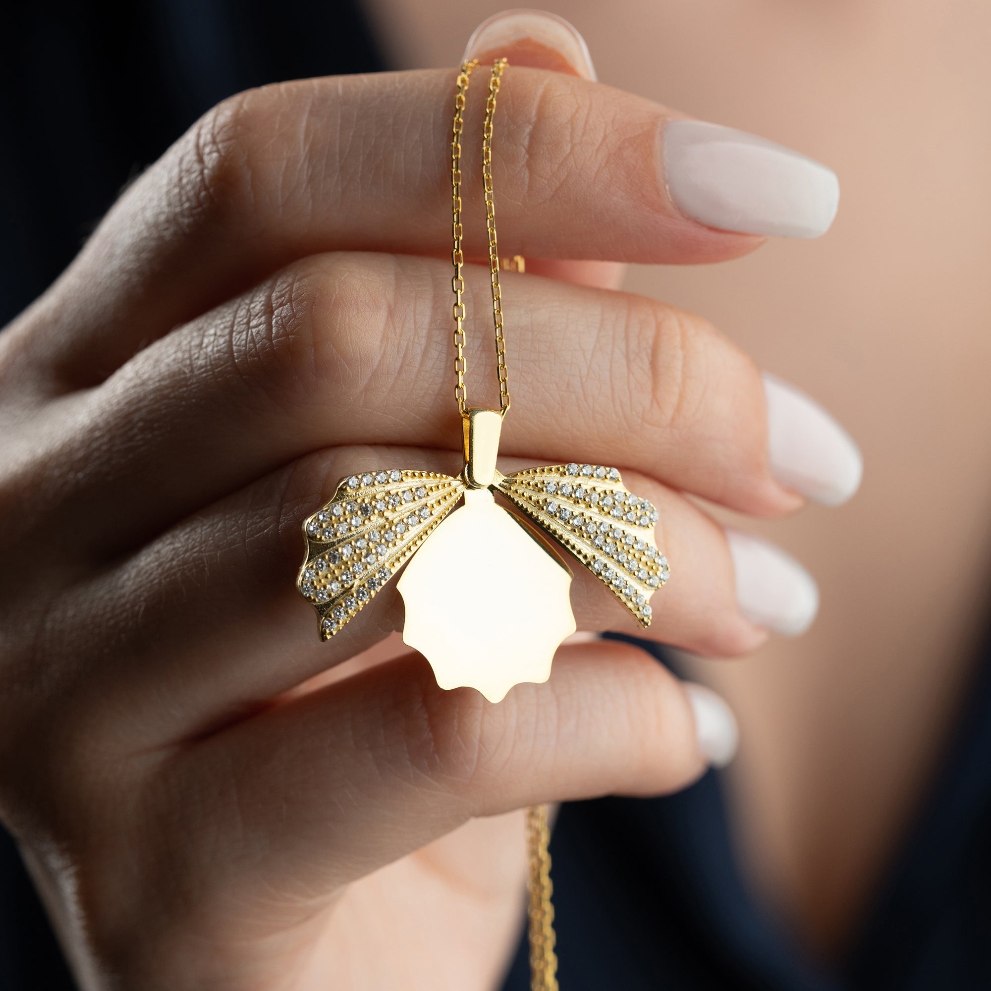 MUSCHEL-HALSKETTE MIT GRAVUR | 925 SILBER