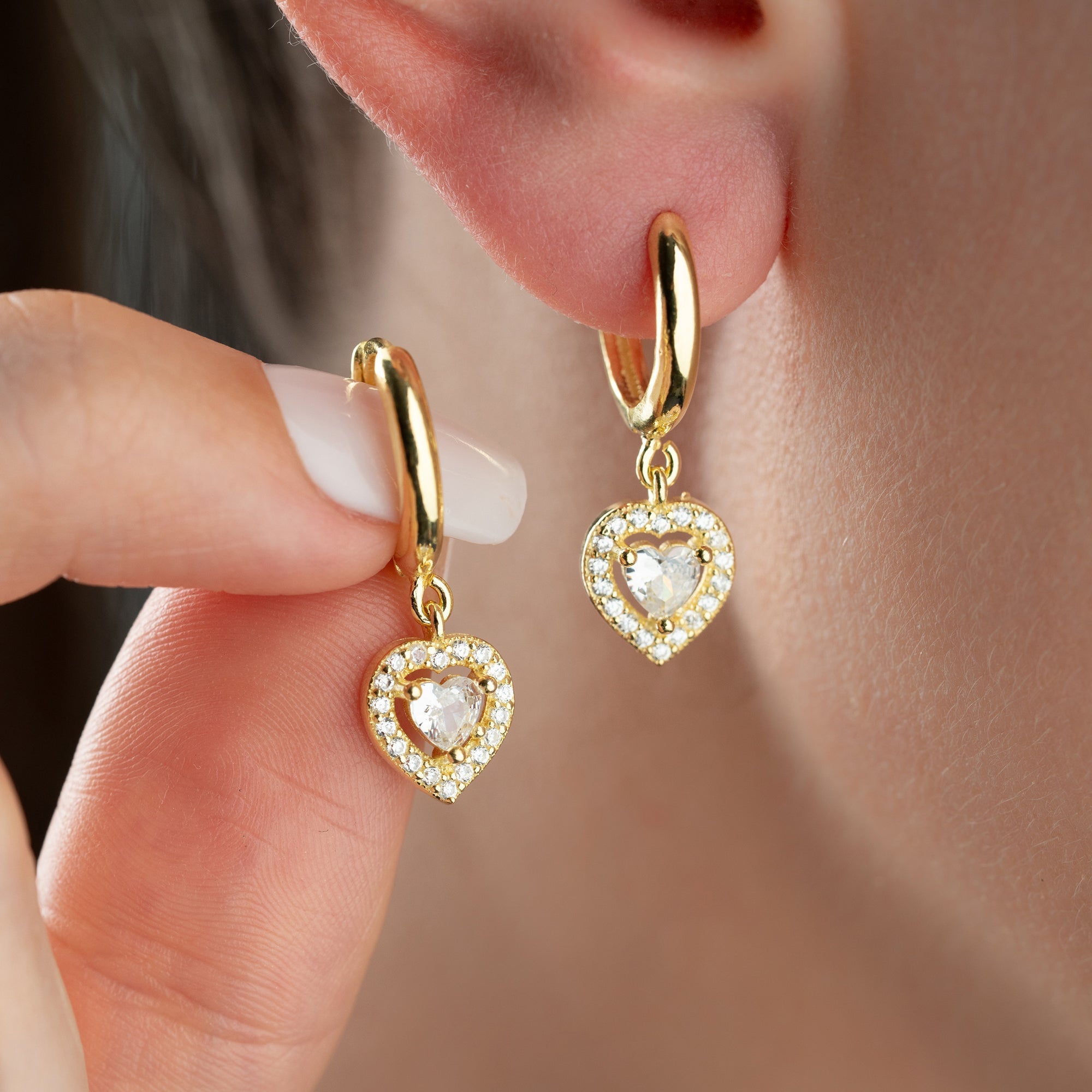 LUMIÈ HERZ OHRRINGE | 925 SILBER